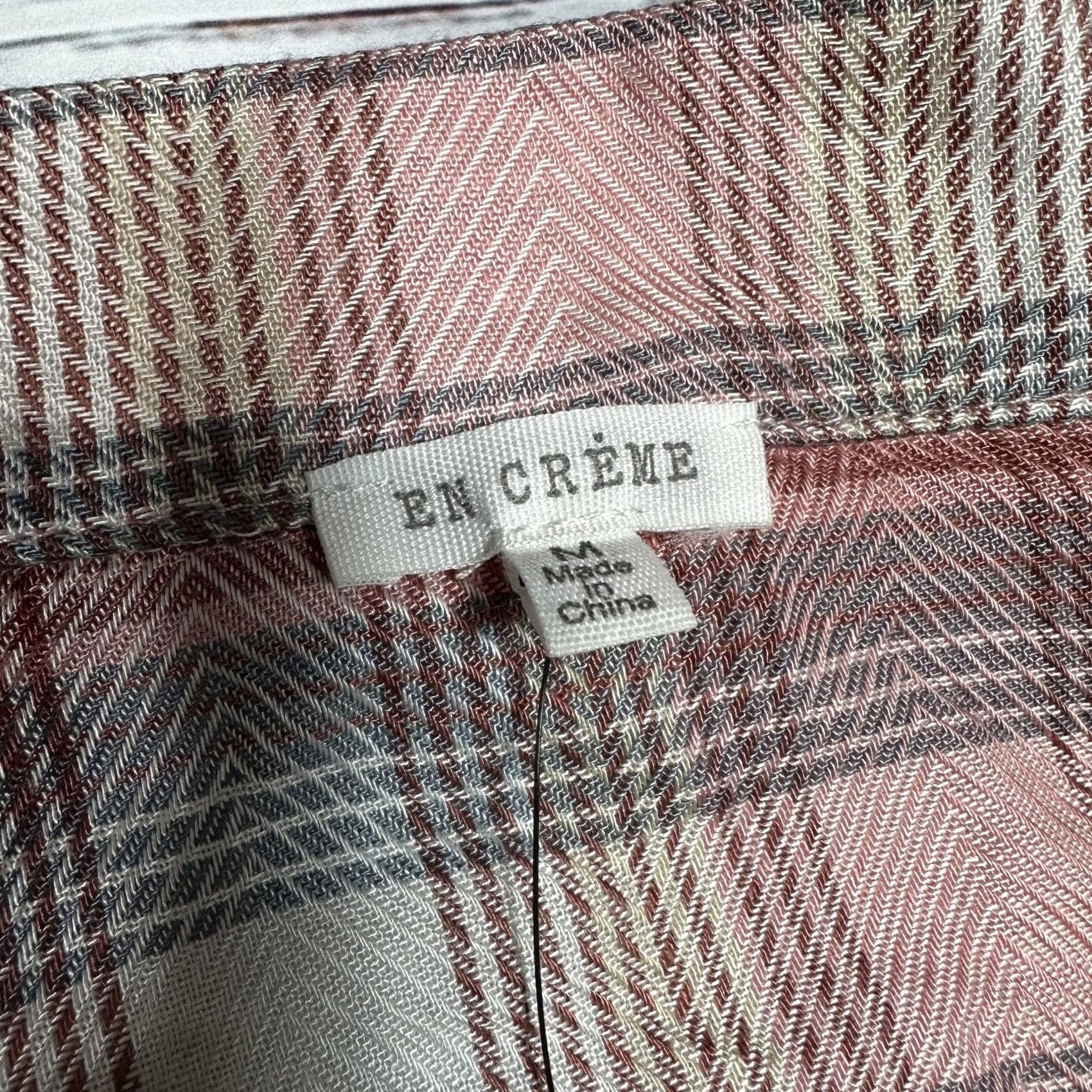 Vintage En Creme Pink Gray Plaid Cropped Shirt Knot Tie Front Short Sleeve Rayon M NWT Womens Shirt Size M / US 6-8 / IT 42-44 - 4 Thumbnail