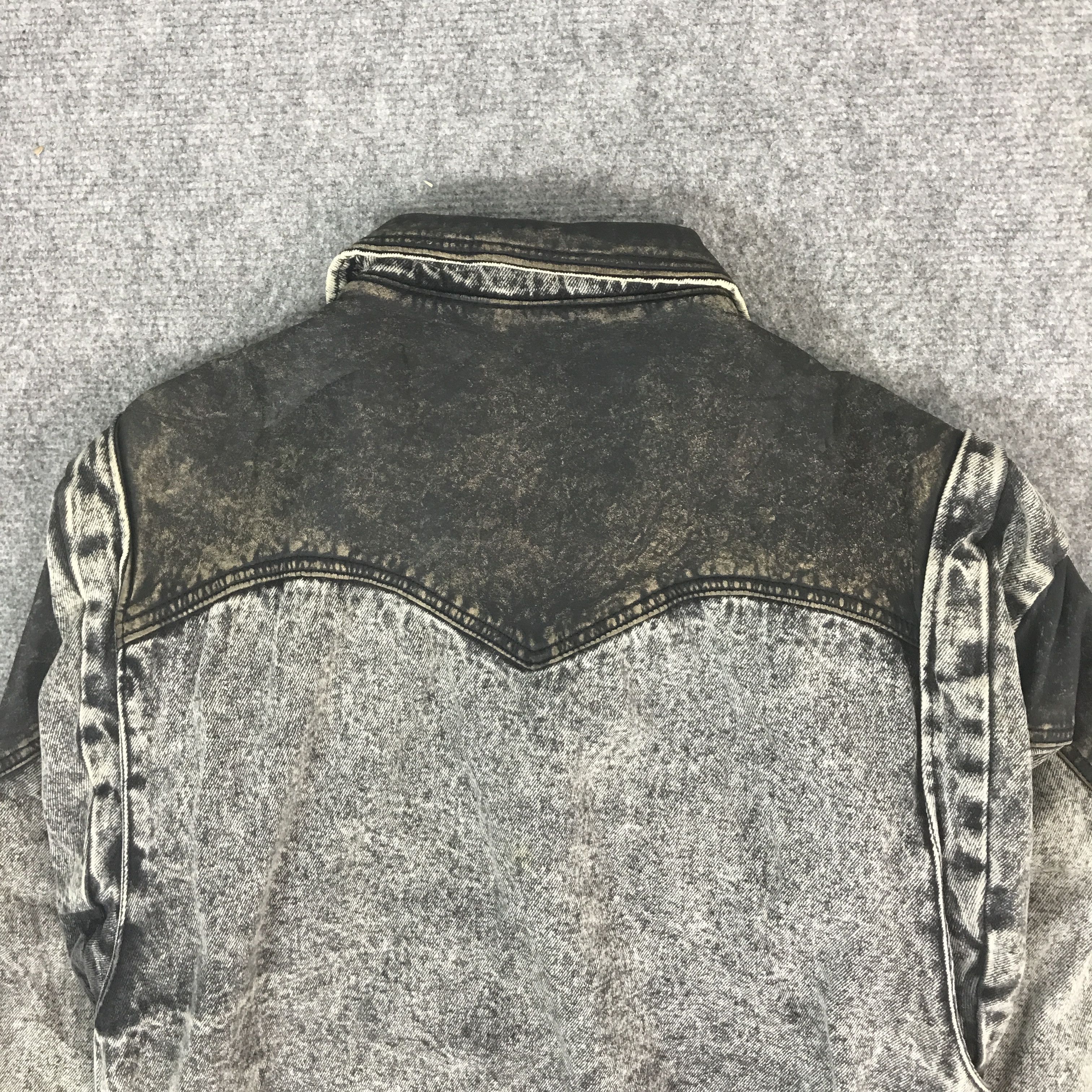 Vintage DUAL CONTROL SNAP BUTTON LEATHER DENIM JACKET Size US M / EU 48-50 / 2 - 4 Thumbnail