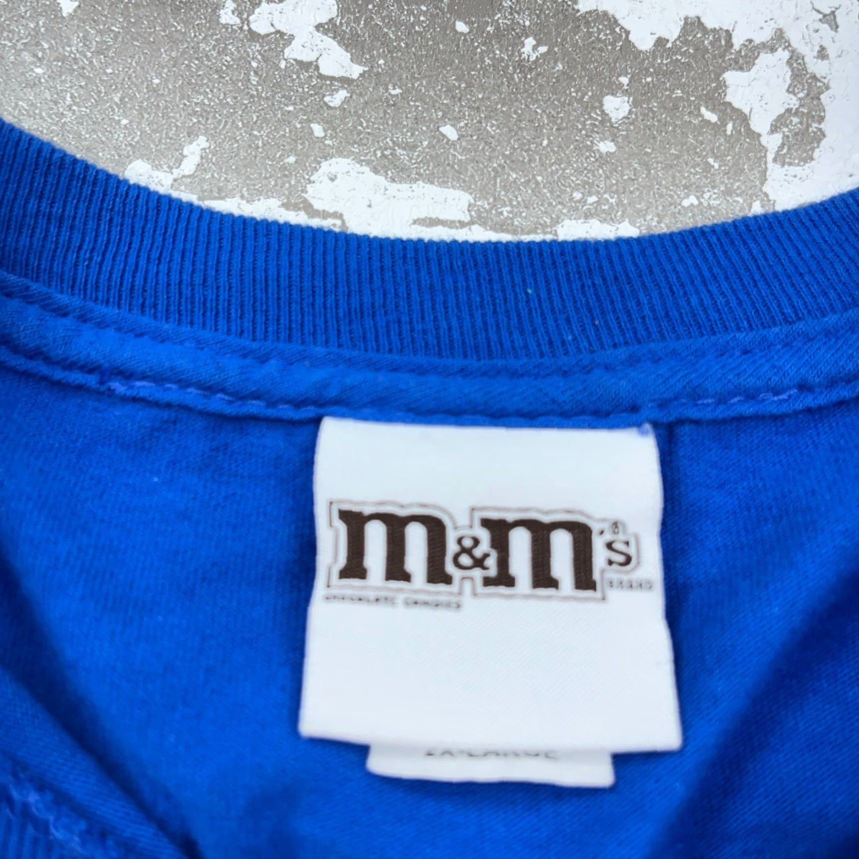 Vintage VINTAGE M & M Shirt Men 2XL Blue Tee All Over Print AOP Y2K Cyber Big Head Graphic Print Shirt Mens VINTAGE Size US XXL / EU 58 / 5 - 6 Thumbnail
