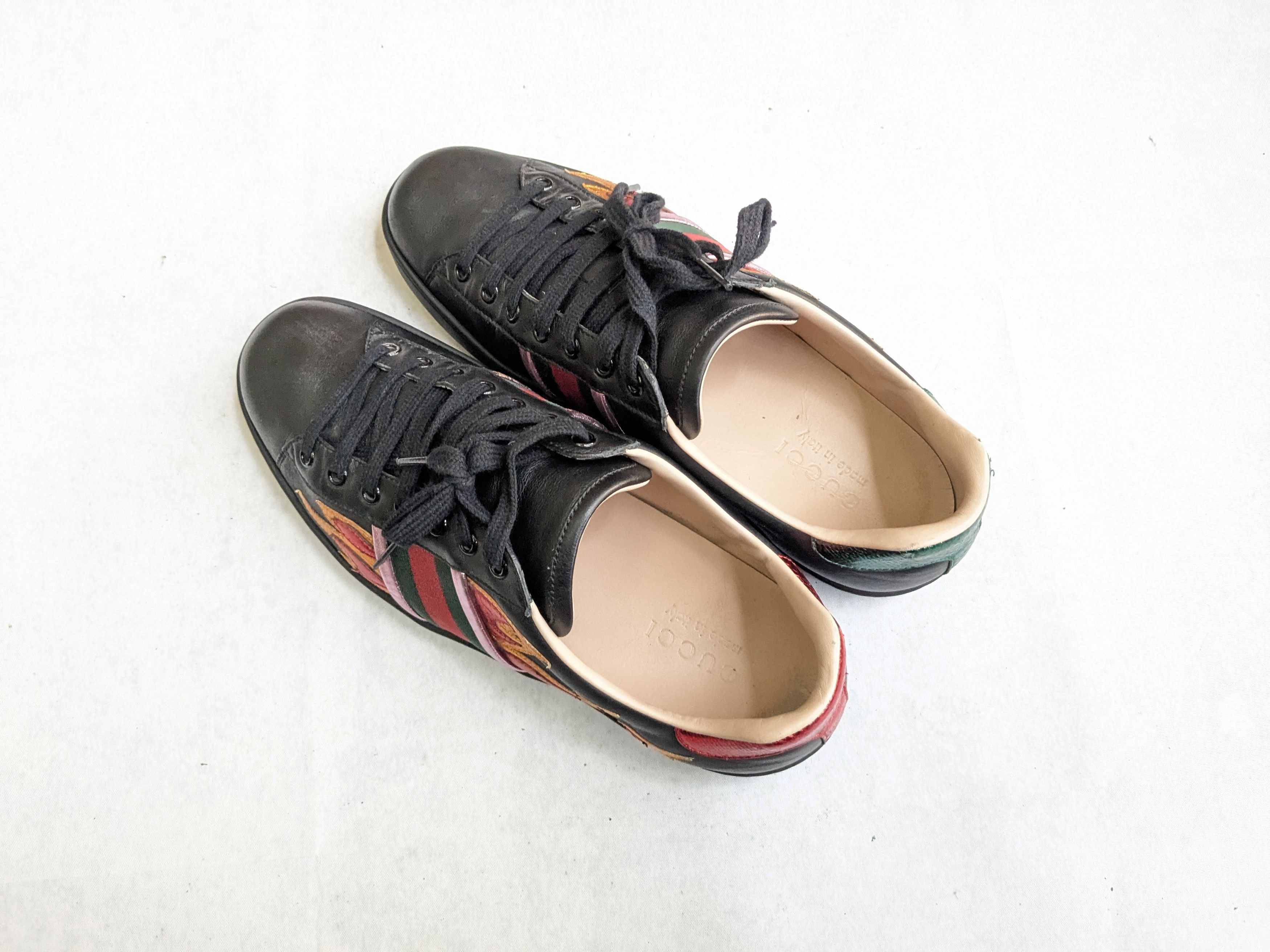 Gucci Gucci Ace Sneakers Black Flames 9 Leather Size US 9 / EU 42 - 15 Thumbnail