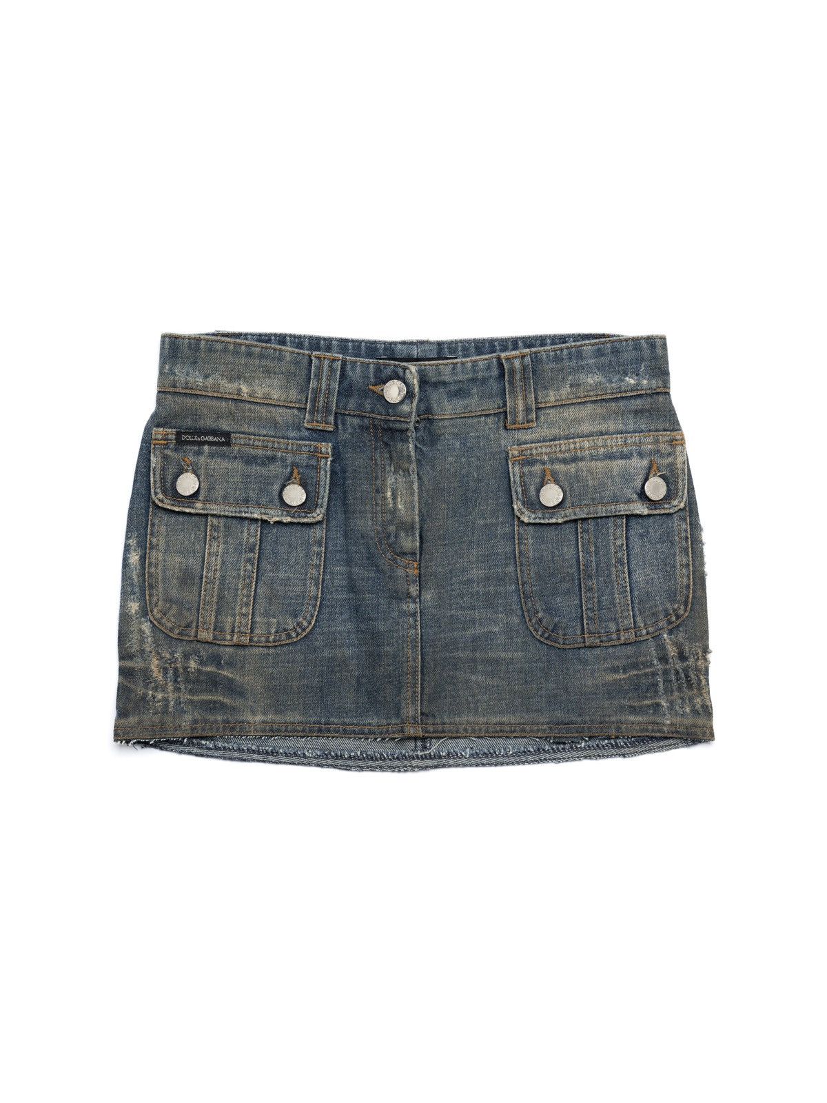 Dolce & Gabbana Dolce&Gabbana leather pocket denim mini skirt Size 27" / US 4 / IT 40 - 1 Thumbnail