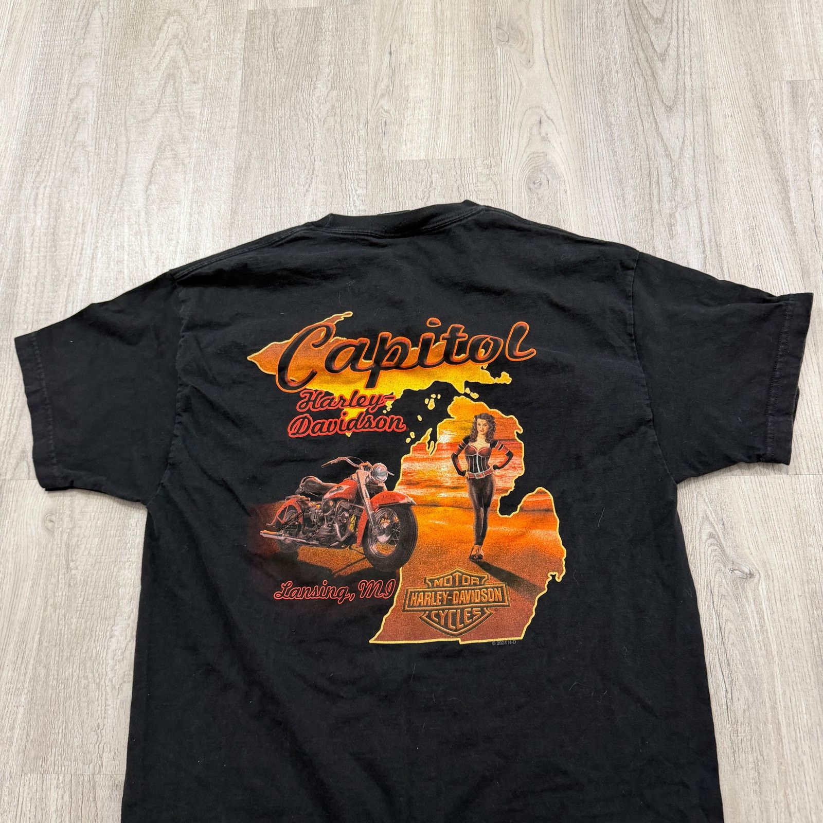 Harley Davidson Harley Davidson Skull Shirt Men's Large Black Pin Up Girl Size US L / EU 52-54 / 3 - 7 Thumbnail