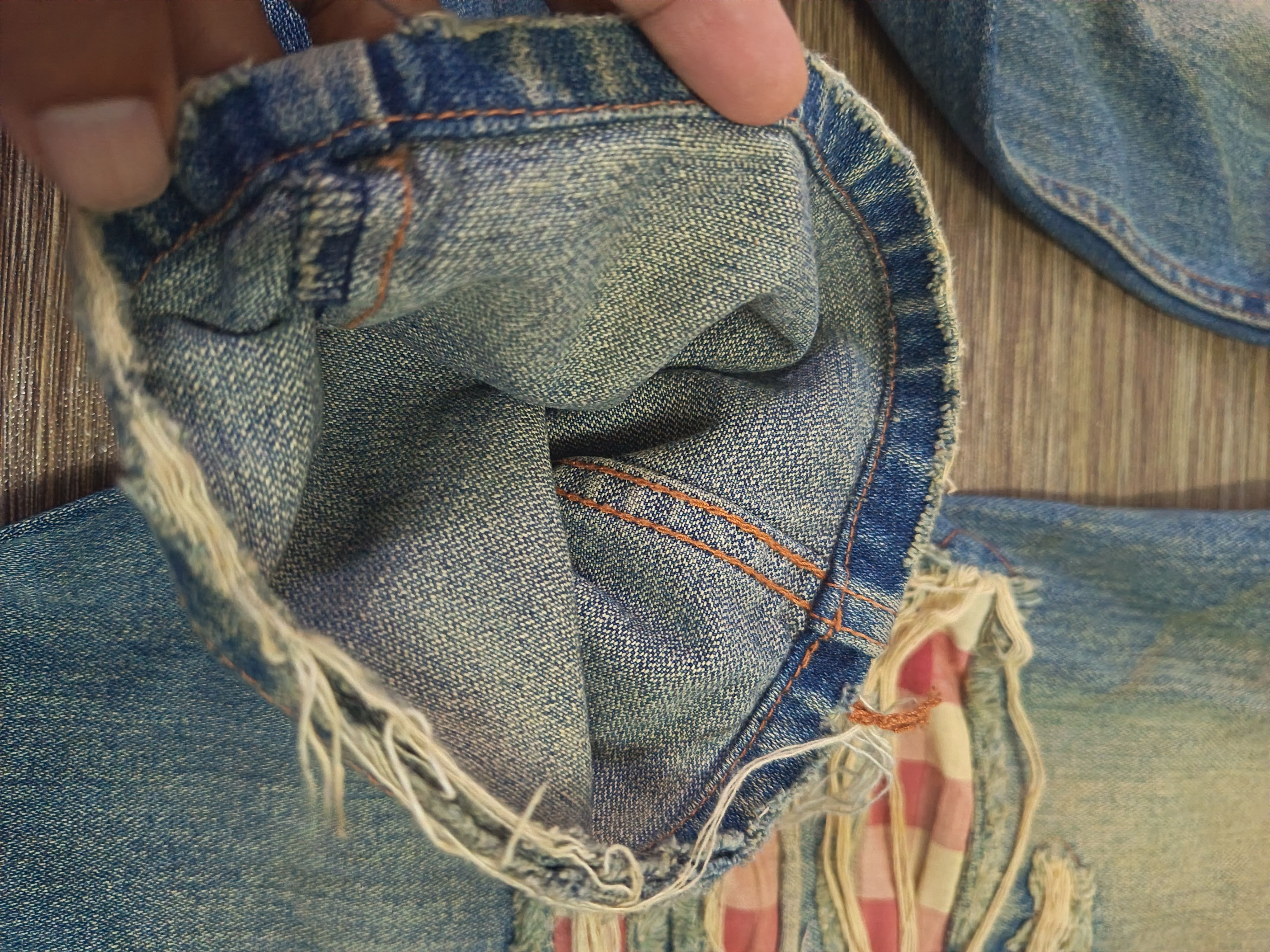 Japanese Brand Distressed Nylaus rusty grunge patchwork Size US 33 - 11 Thumbnail