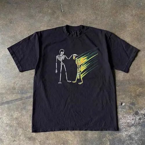 Vintage Hadate x Kanno Black street washed retro skull print t-shirt Size US M / EU 48-50 / 2 - 5 Thumbnail