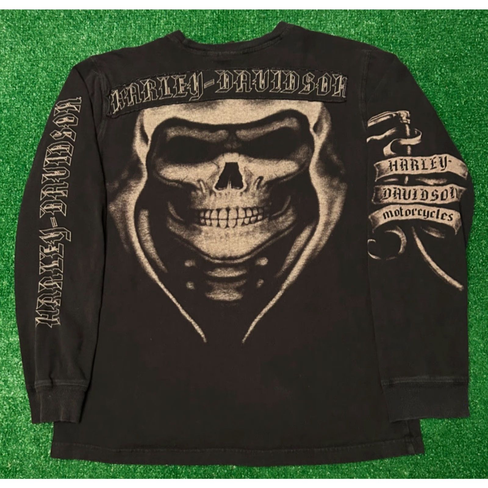 Harley Davidson VINTAGE Harley-Davidson Long Sleeve Shirt Men's S Black 90s Y2K Biker Skull Logo Grunge Punk Rock Hip Hop Skater Tattoo Spider Web Size US S / EU 44-46 / 1 - 4 Thumbnail