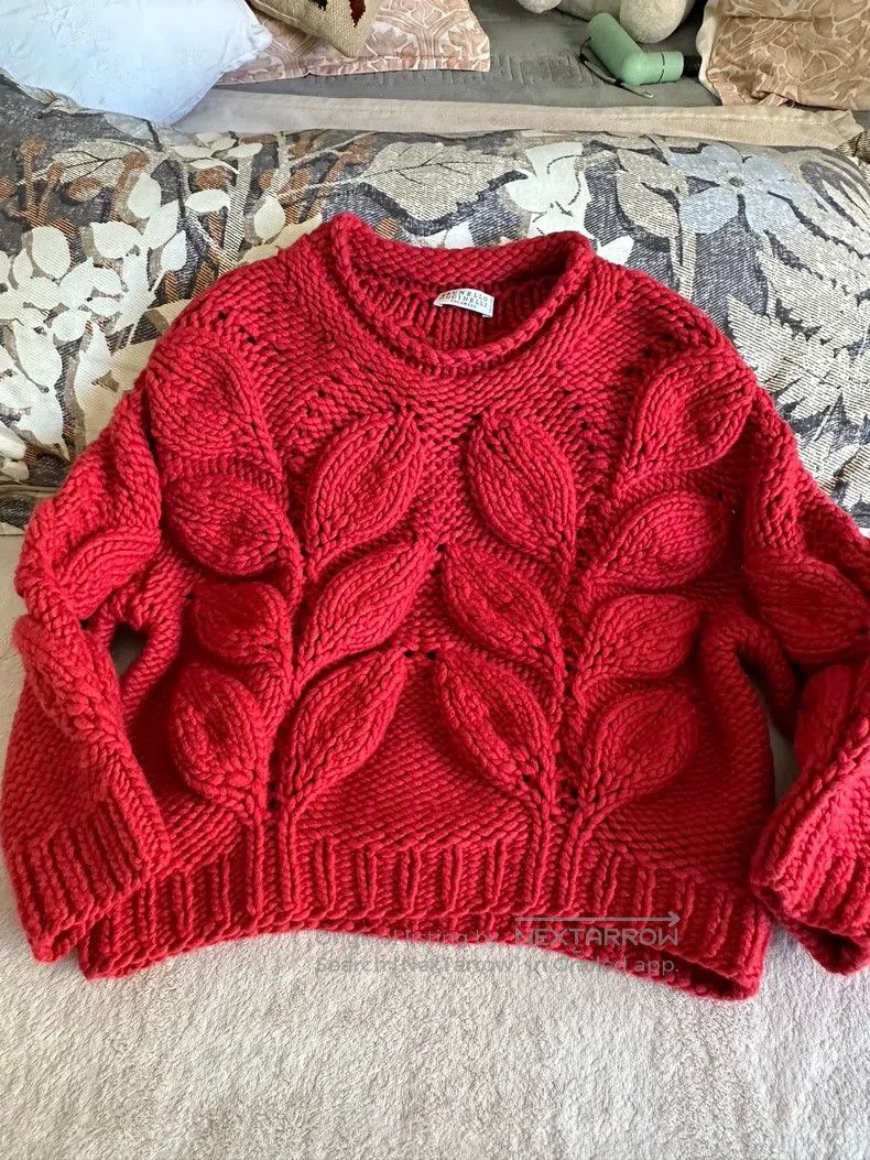 Brunello Cucinelli Brunello Cucinelli Red Cashmere Sweater Size M / US 6-8 / IT 42-44 - 3 Thumbnail