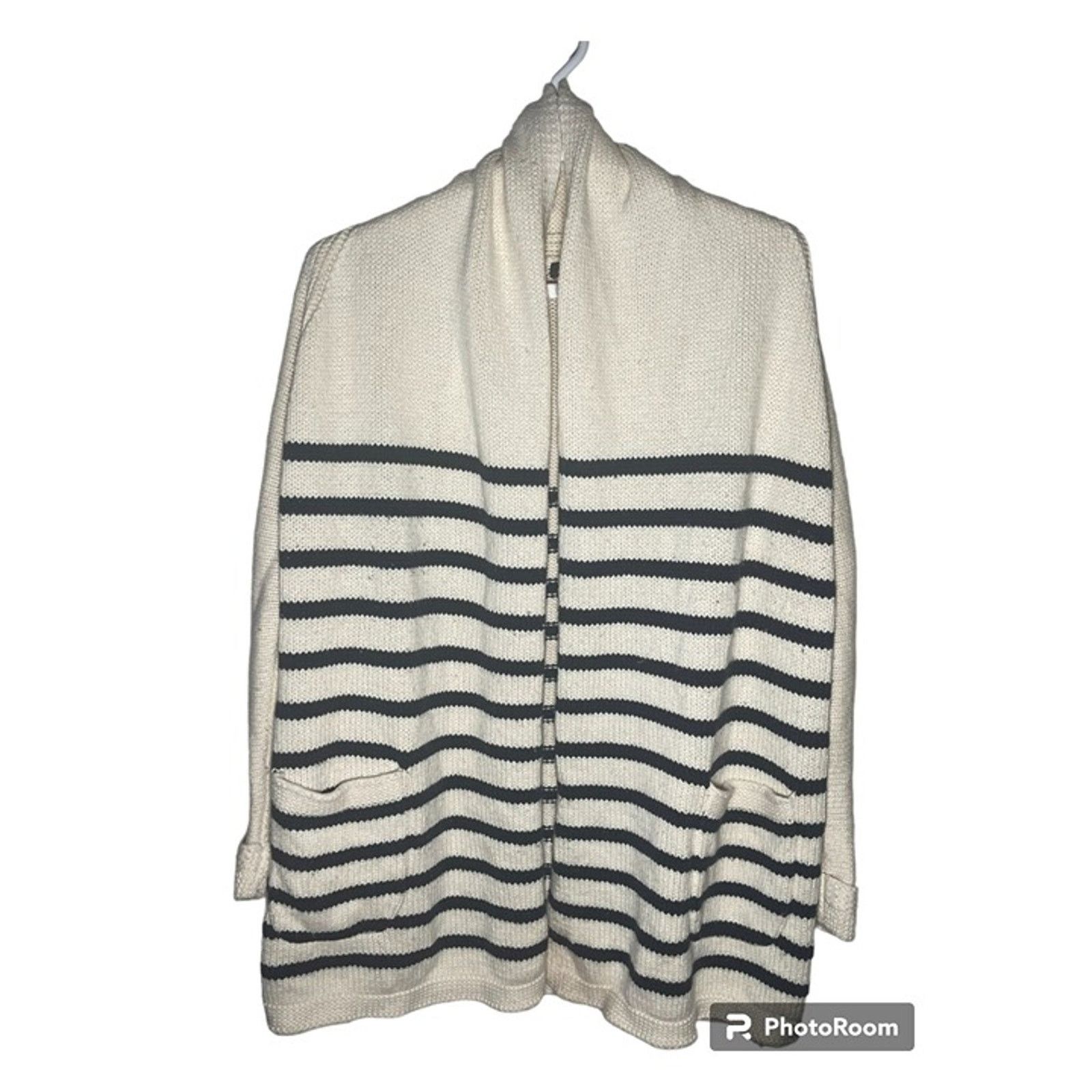 J.Crew J.Crew Striped Cardigan Cream Navy Women’s Size Medium USED Size M / US 6-8 / IT 42-44 - 1 Thumbnail