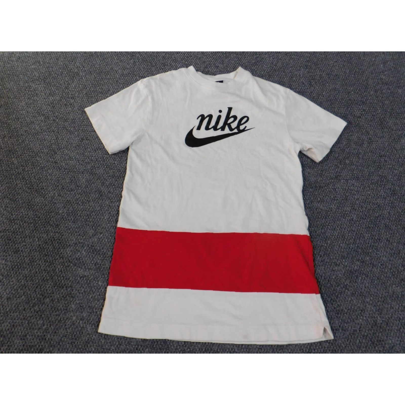 Nike Nike Shirt Mens S Retro Striped White Red Logo Swoosh Graphic Crew Neck Short Sleeve USA Size US S / EU 44-46 / 1 - 2 Thumbnail