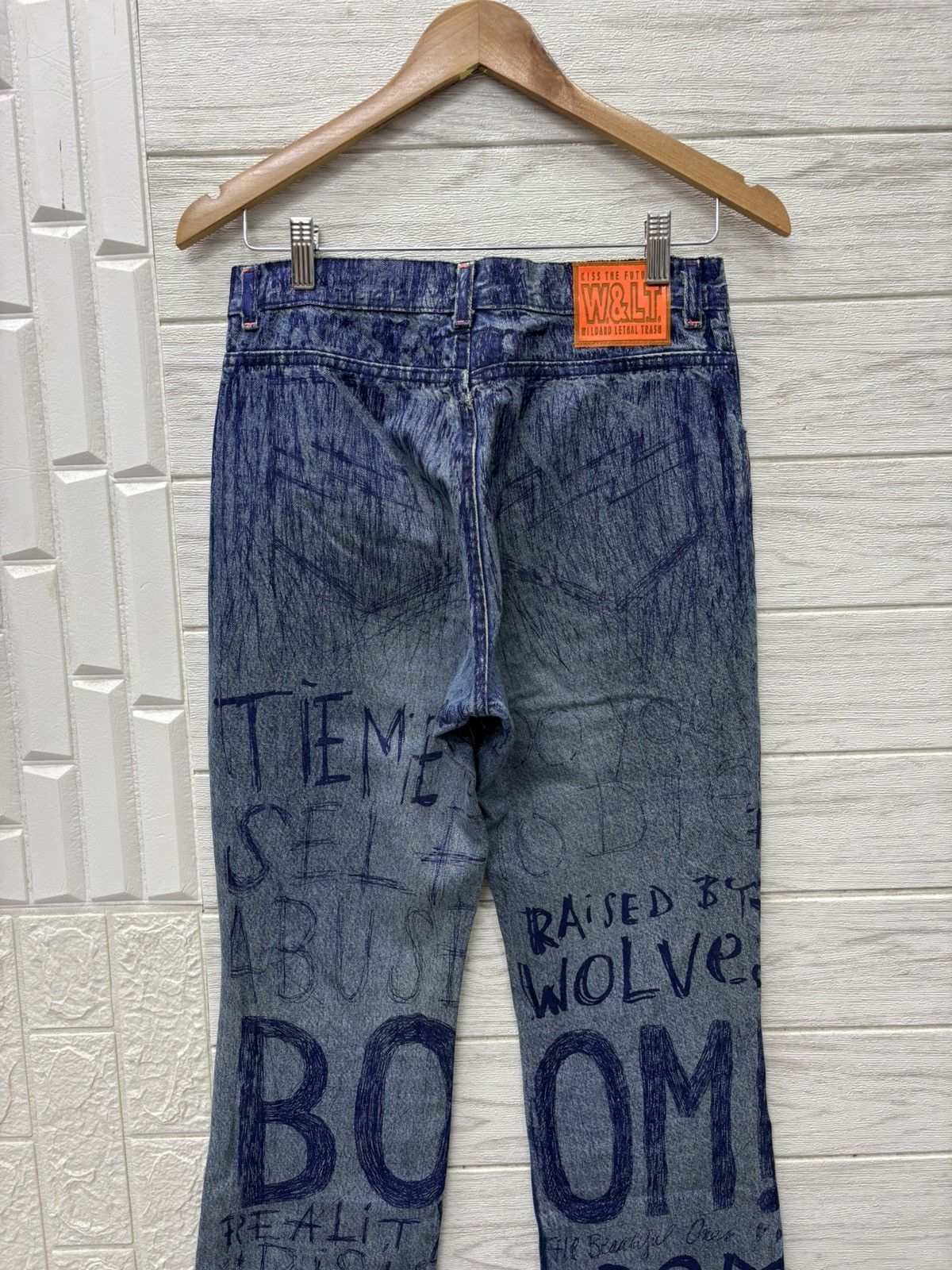 Walter Van Beirendonck W&LT⚡️Pen Graffiti Archive Flared Jeans Distressed Denim Size US 30 / EU 46 - 6 Thumbnail