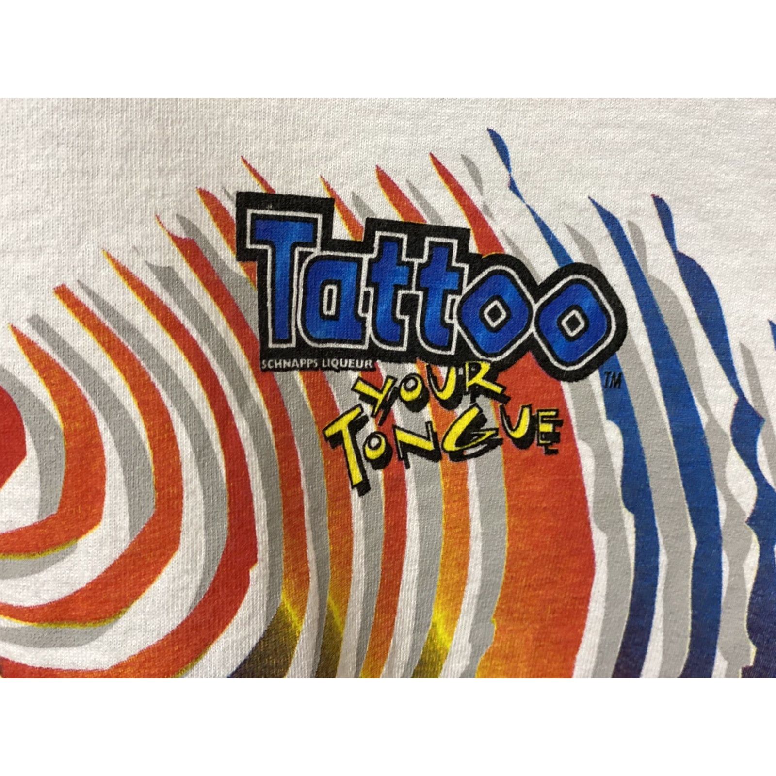 Doublet NOS VTG SCHNAPPS Liqueur Tattoo Your Tongue Double Sided Shirt White XL Men T-Shirt Cotton Short Sleeve Vintage Alstyle Hip Hop Liquor Promo 80s 90s Size US XL / EU 56 / 4 - 3 Thumbnail