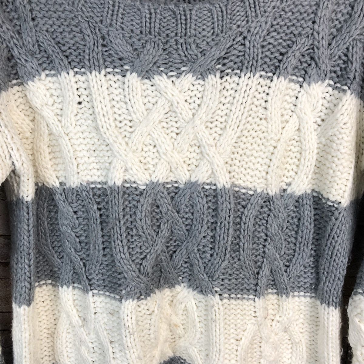 Homespun Knitwear Letter White Grey Knitwear #A393 Size M / US 6-8 / IT 42-44 - 9 Thumbnail