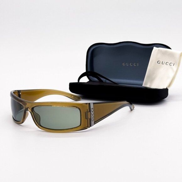 Gucci NEW GUCCI SUNGLASSES GG1492S 003 BROWN/GREEN UNISEX EYEWEAR Size ONE SIZE - 1 Thumbnail