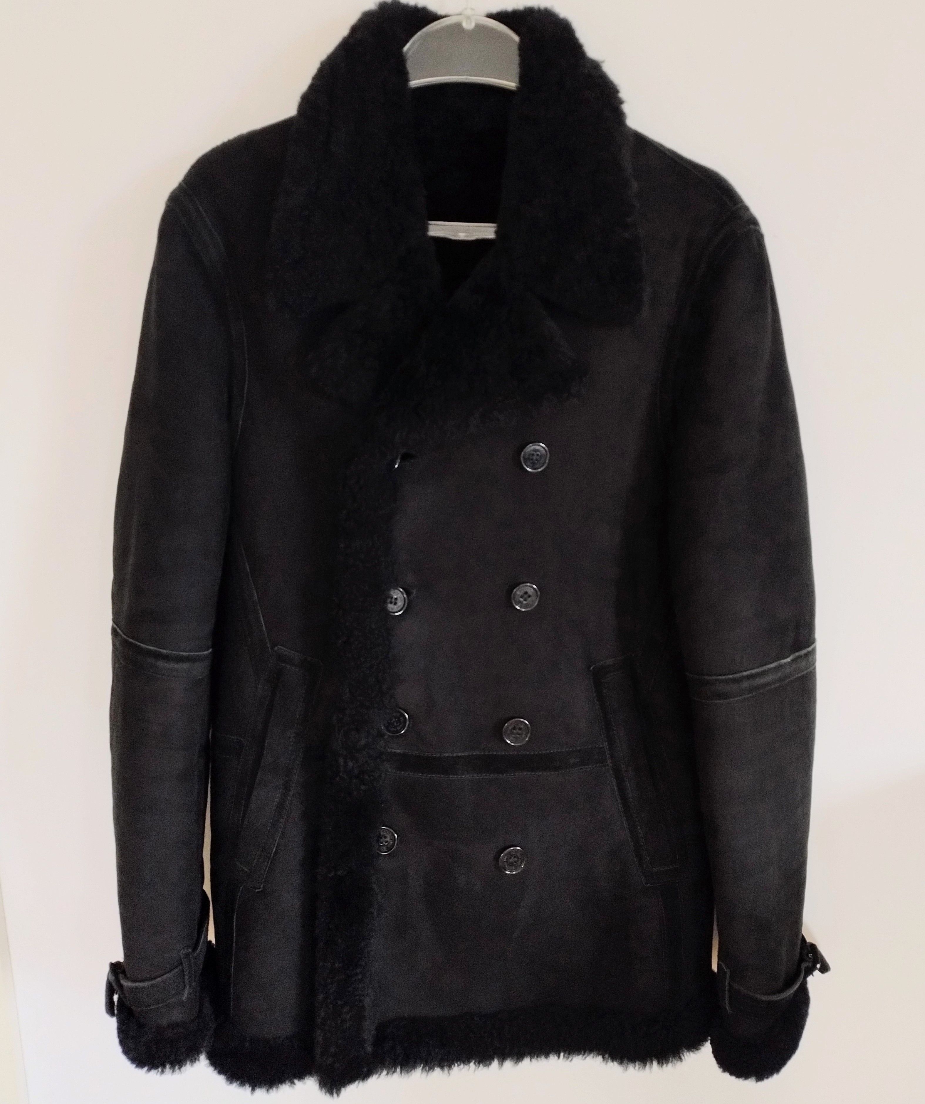 Neil barrett single breasted shearling jacket best sale