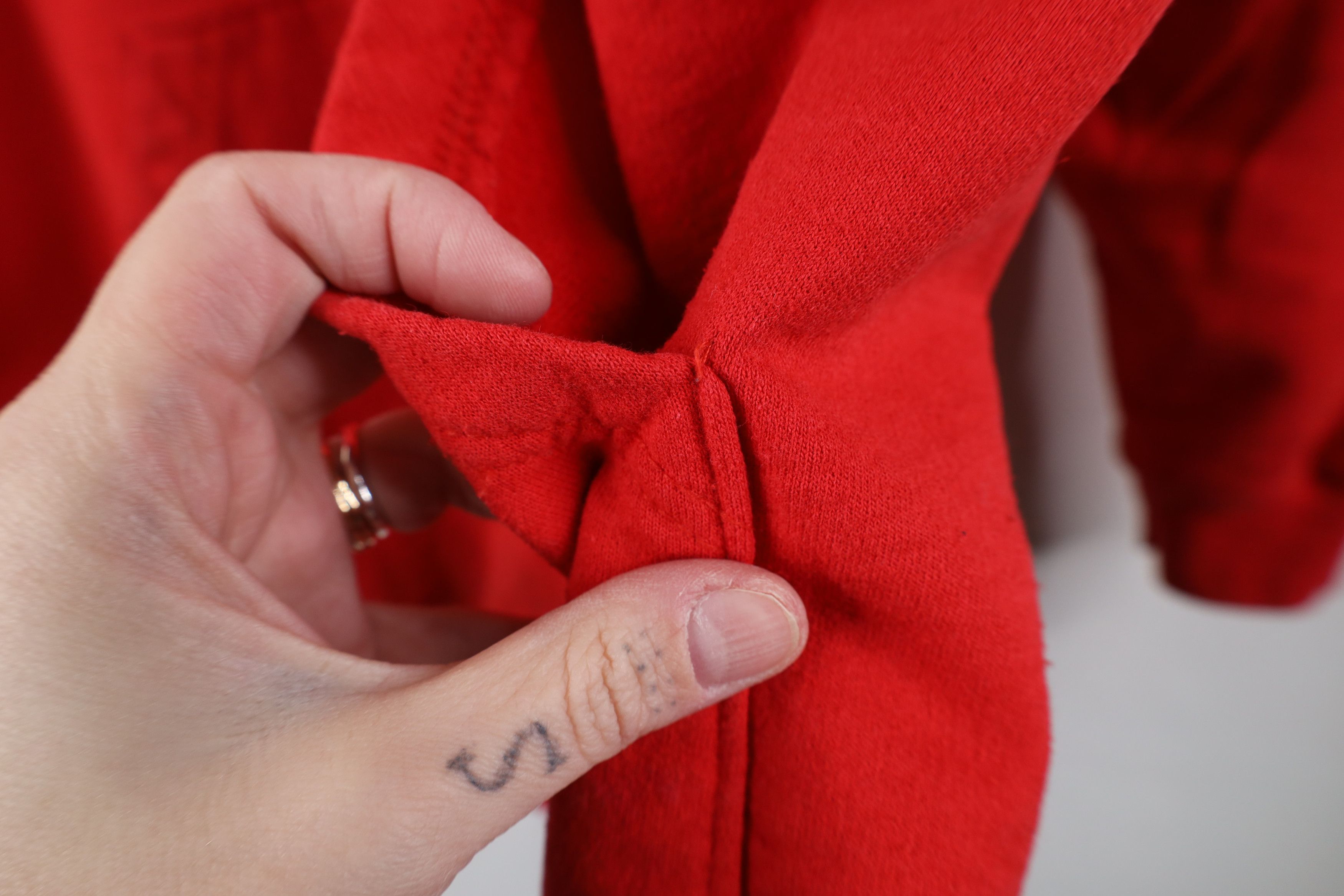Vintage Vintage 90s Y2K Streetwear Blank Hoodie Sweatshirt Red Size US L / EU 52-54 / 3 - 6 Thumbnail