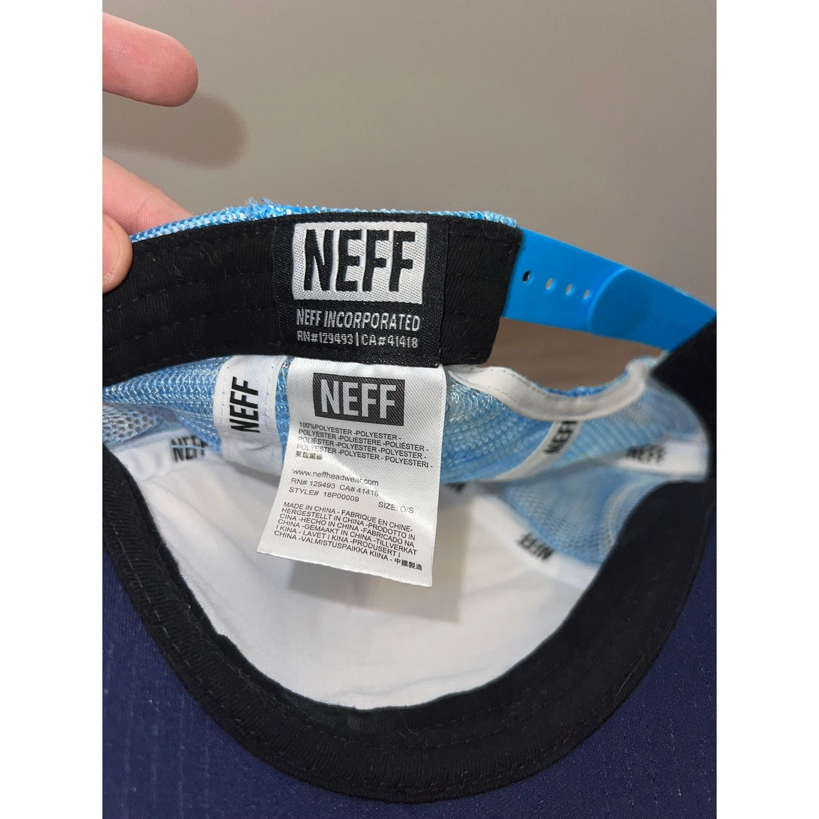 NEFF Neff Hat Blue Tie Dye Clouds Headwear Cap OS Size ONE SIZE - 7 Thumbnail