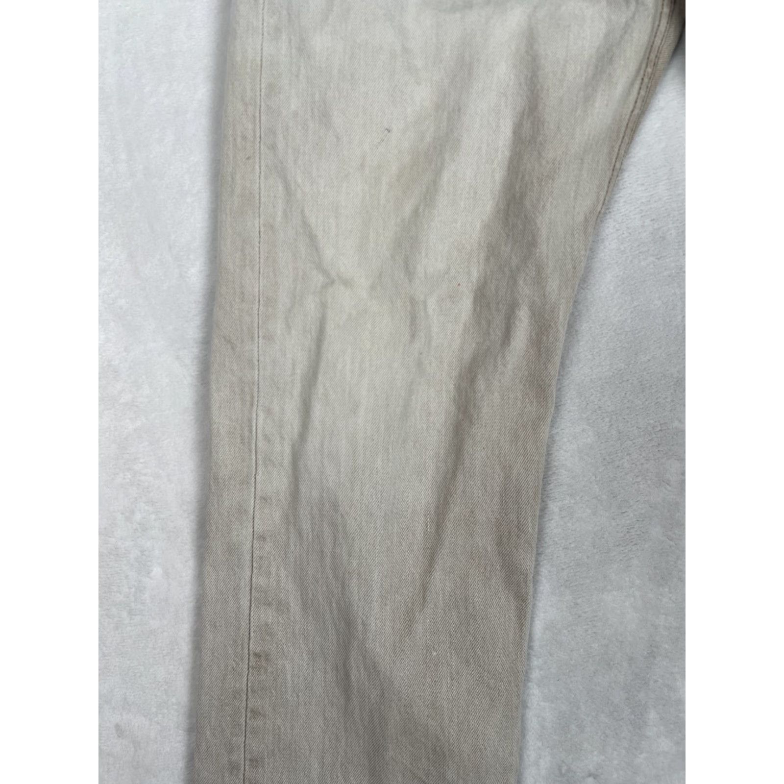 Levi's VINTAGE Levi’s 501 Jeans Denim Brown Beige 30x27 Mens Regular 5-Pocket Distressed Stained Medium Wash USA Mexico 90s Grunge Pattern Vintage Size US 30 / EU 46 - 2 Thumbnail
