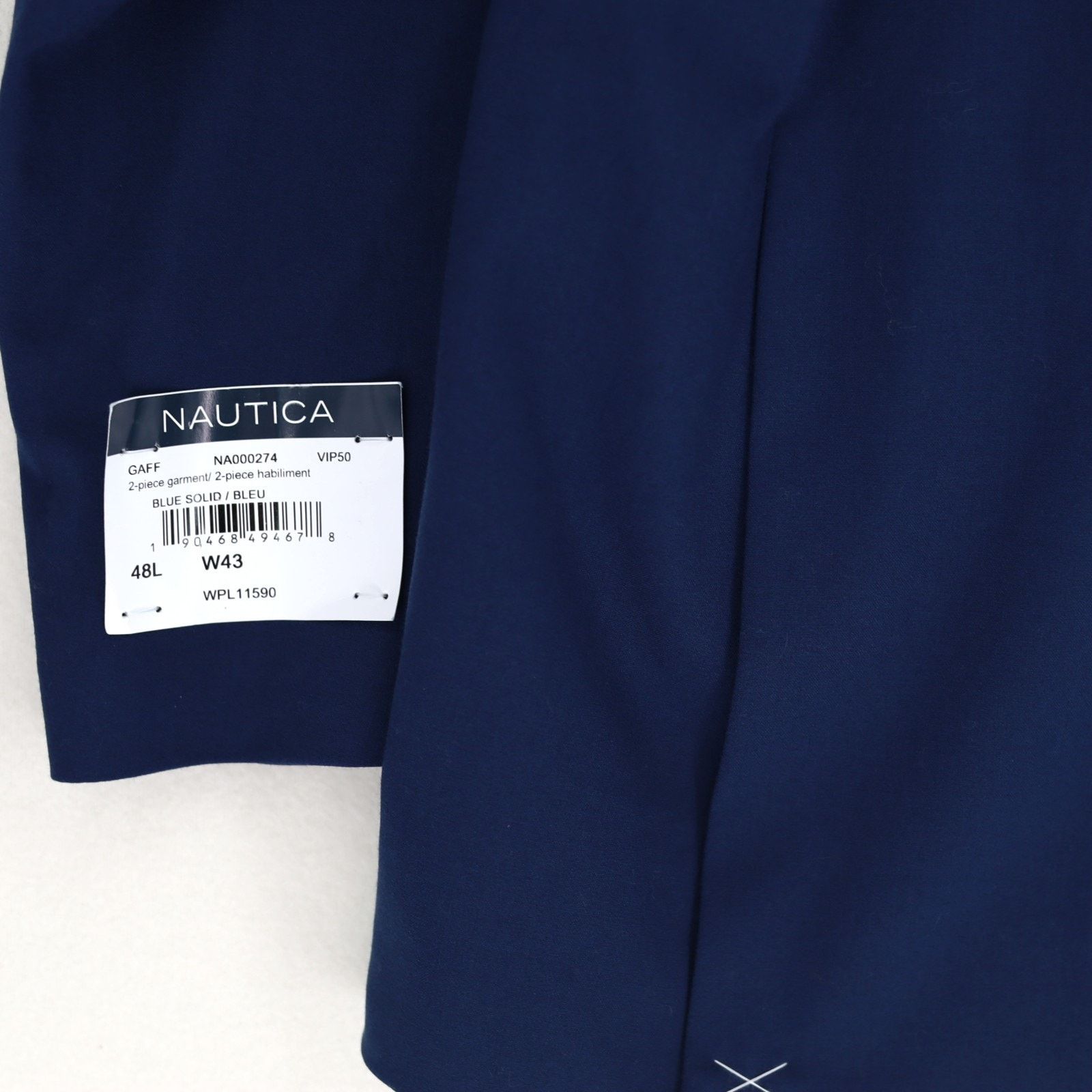Nautica Nautica Men's Solid Blue Modern Formal Suit Blazer Size 48L Size 48L - 8 Thumbnail