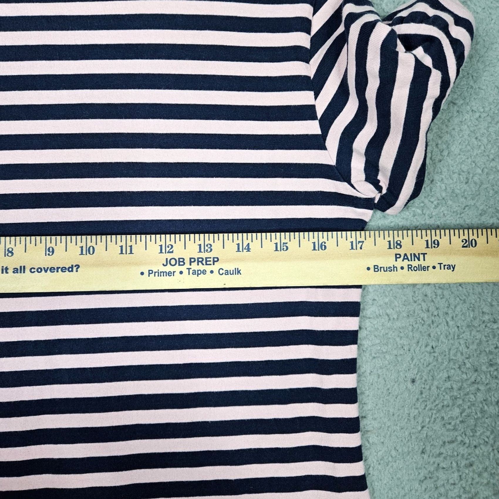 J.Crew J.CREW Women's XS Stripes Pink Ruffle Sleeve Tee Shirt, Short Sleeve, Round Neck, Cotton Blend, Basic T-Shirt, All Seasons, Casual, Regular Fit, Pink Size XS / US 0-2 / IT 36-38 - 2 Thumbnail