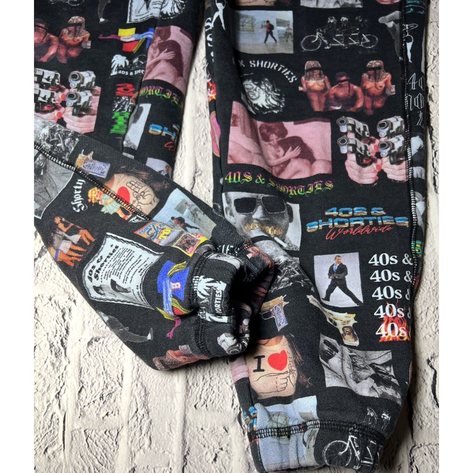 Gloverall RARE 40s & Shorties Jogger Pants S Activewear Elastic Waist Pockets Multicolor Logo Hip Hop Size US 29 - 3 Thumbnail