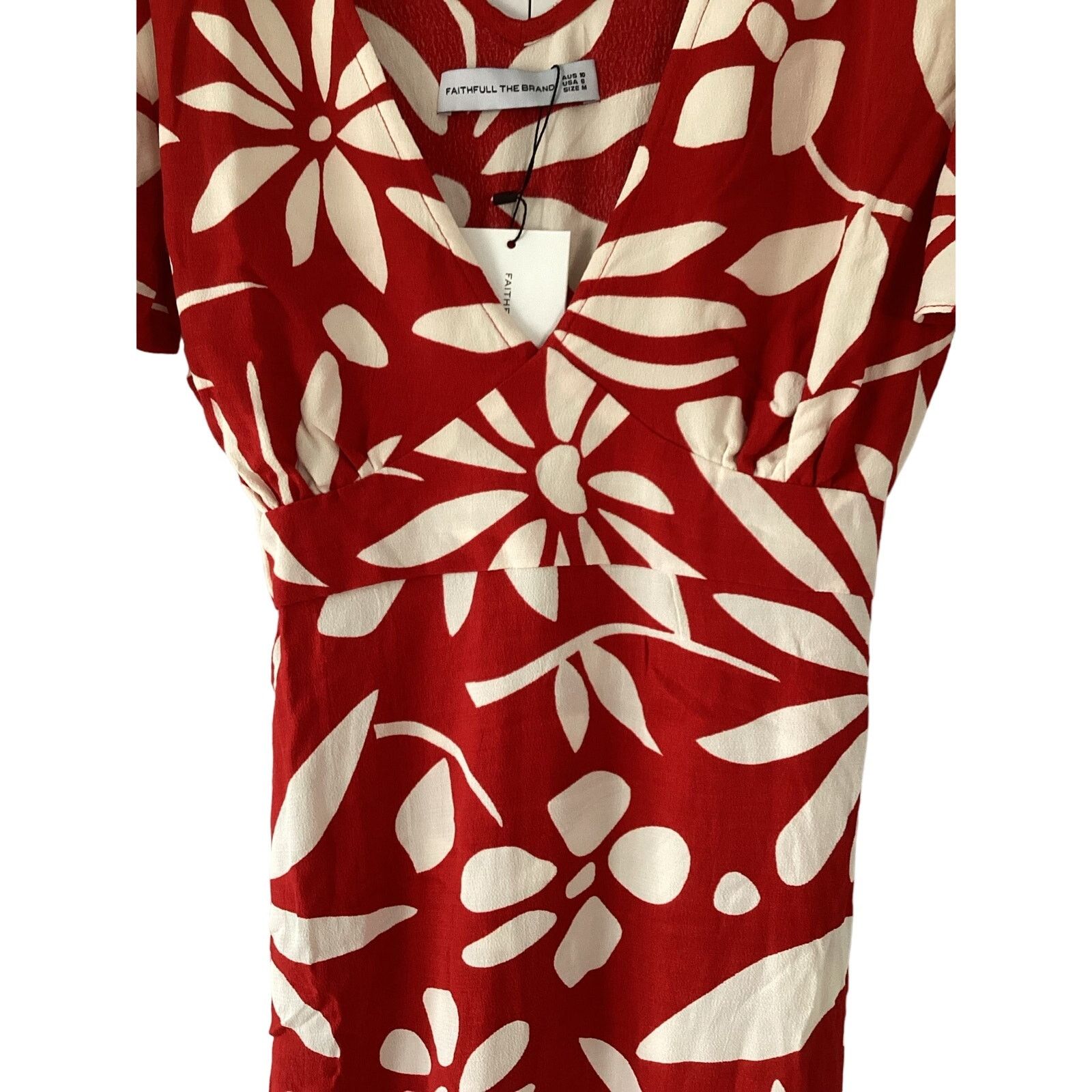 FAITHFULL NWT Faithfull The Brand San Isidro Mid Dress Floral Red Sz M Size M / US 6-8 / IT 42-44 - 5 Thumbnail