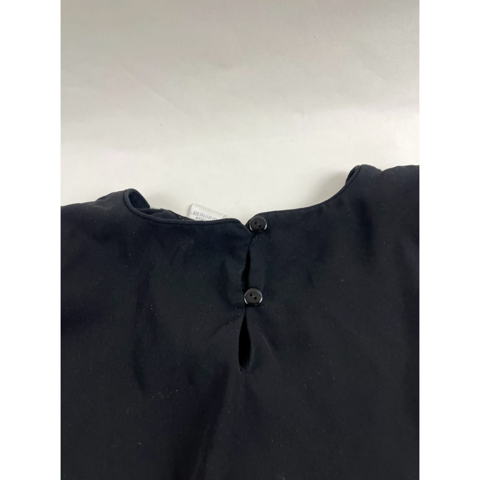 Vintage Dressbarn Shirt Women M Solid Black Shoulder Pads Short Sleeve Tee Size M / US 6-8 / IT 42-44 - 2 Thumbnail
