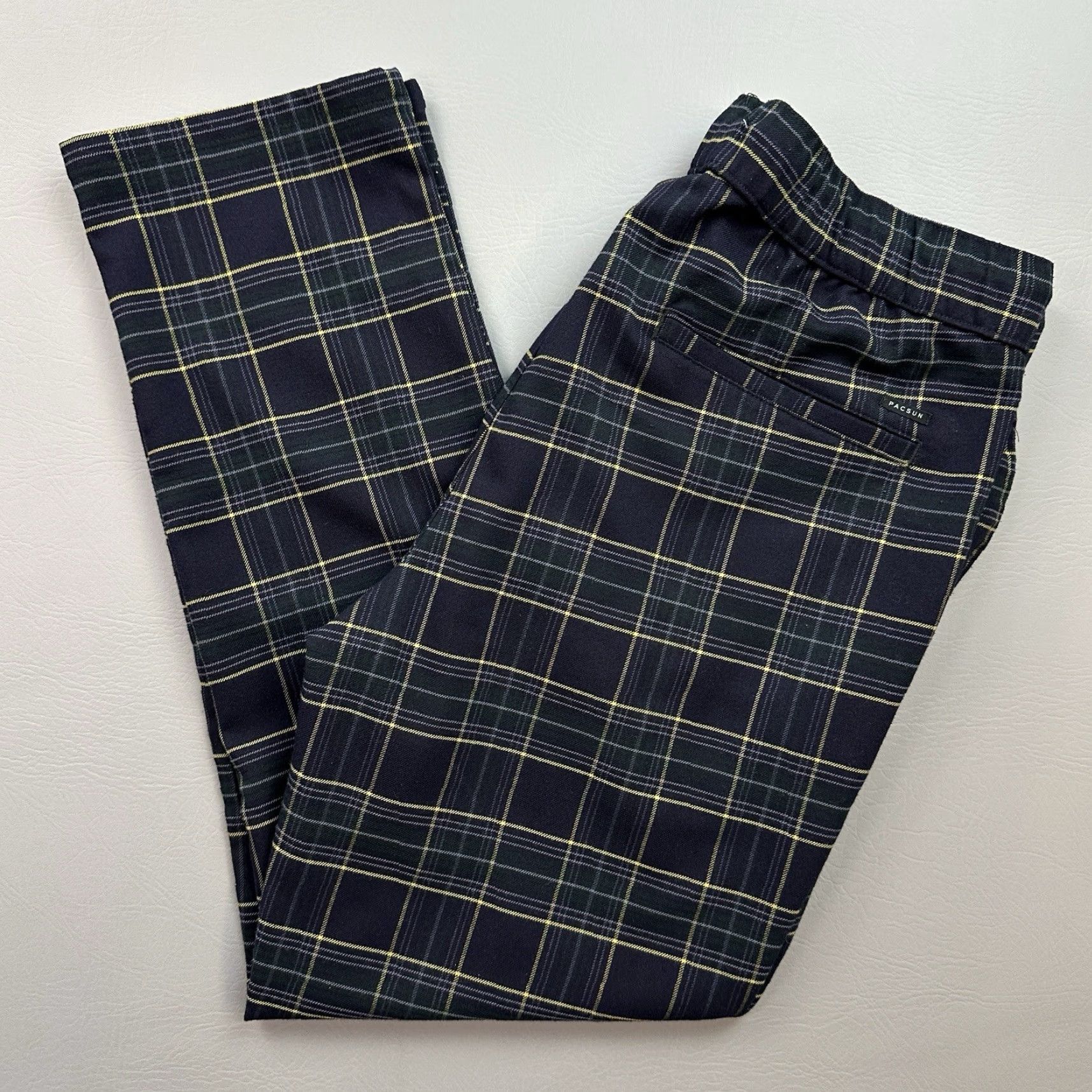 Pacsun Pacsun Pants Mens Large Blue Plaid Drawstring Stretch Casual Active Size US 33 - 2 Thumbnail