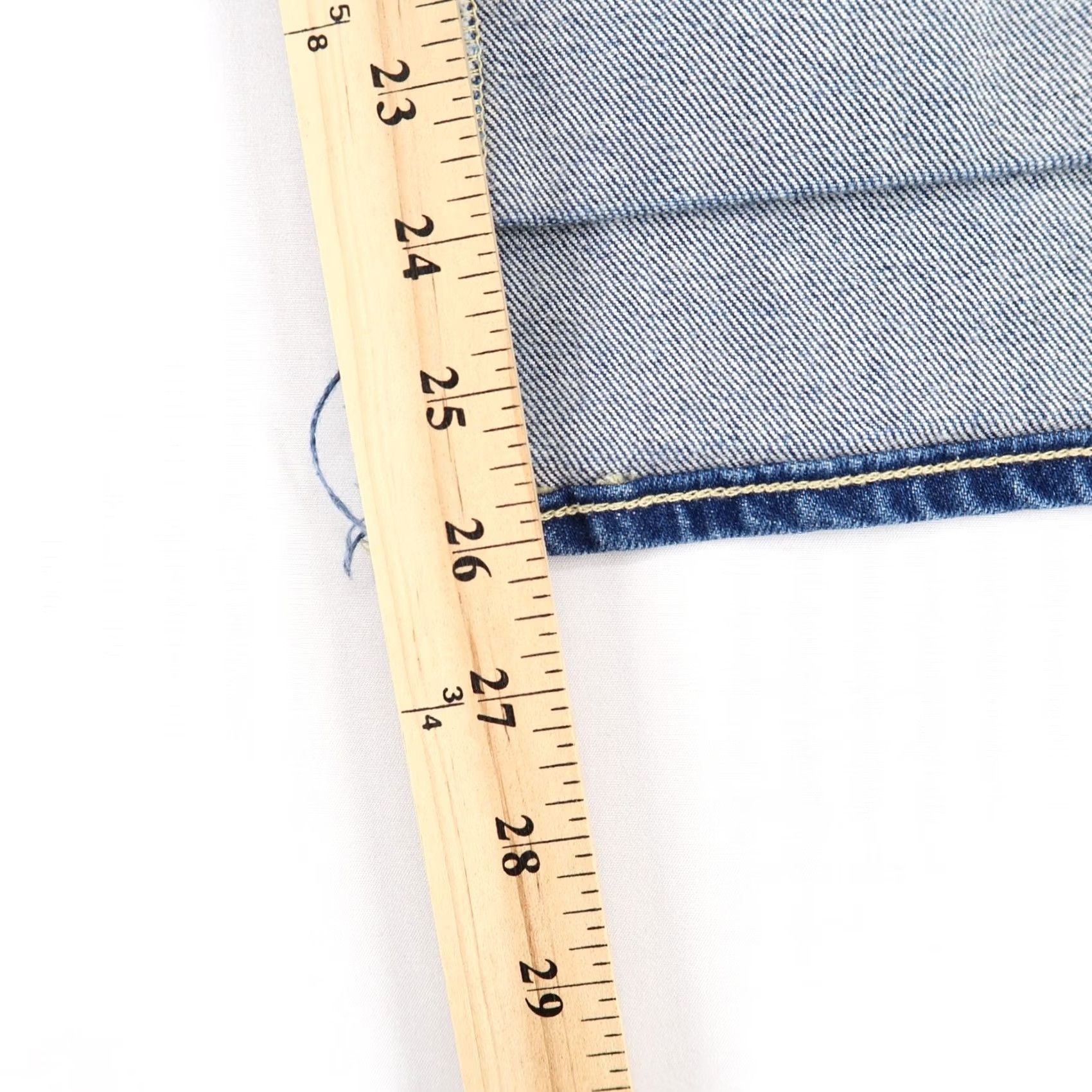 Vintage Trave Jeans Womens 26 Blue High Rise Slim Straight Step Hem Cuff 5-Pocket Denim Straight Vintage: No Size 26" / US 2 / IT 38 - 6 Thumbnail
