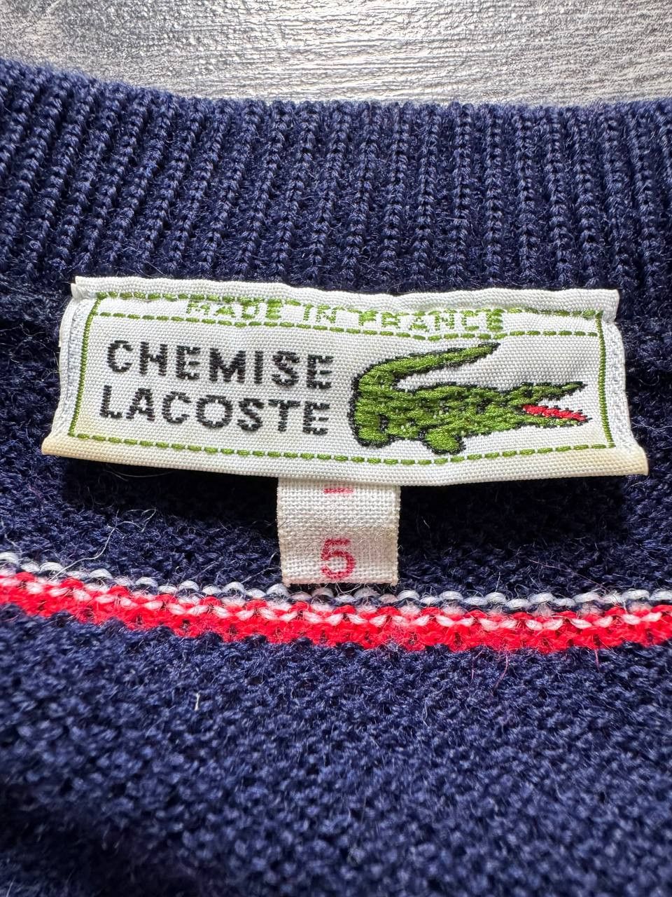 Lacoste Vintage Chemise Lacoste Made in France Striped Knit Sweater Size US L / EU 52-54 / 3 - 9 Thumbnail