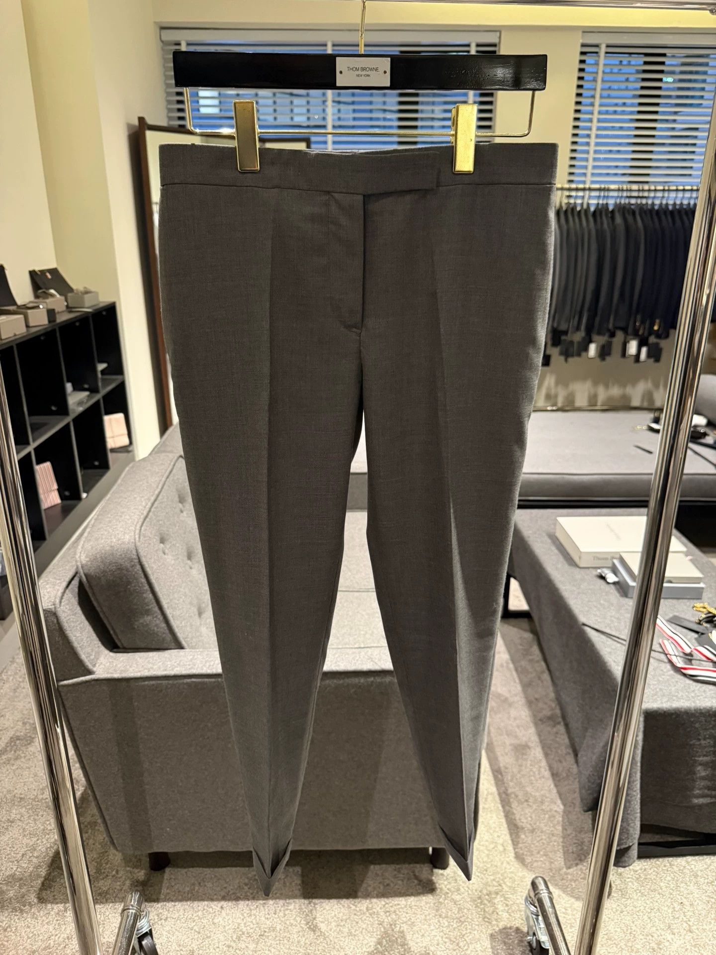 Thom Browne Thom Browne Women's Mid-Gray Wool Slim Trousers 42 (New) Size 28" / US 6 / IT 42 - 1 Thumbnail