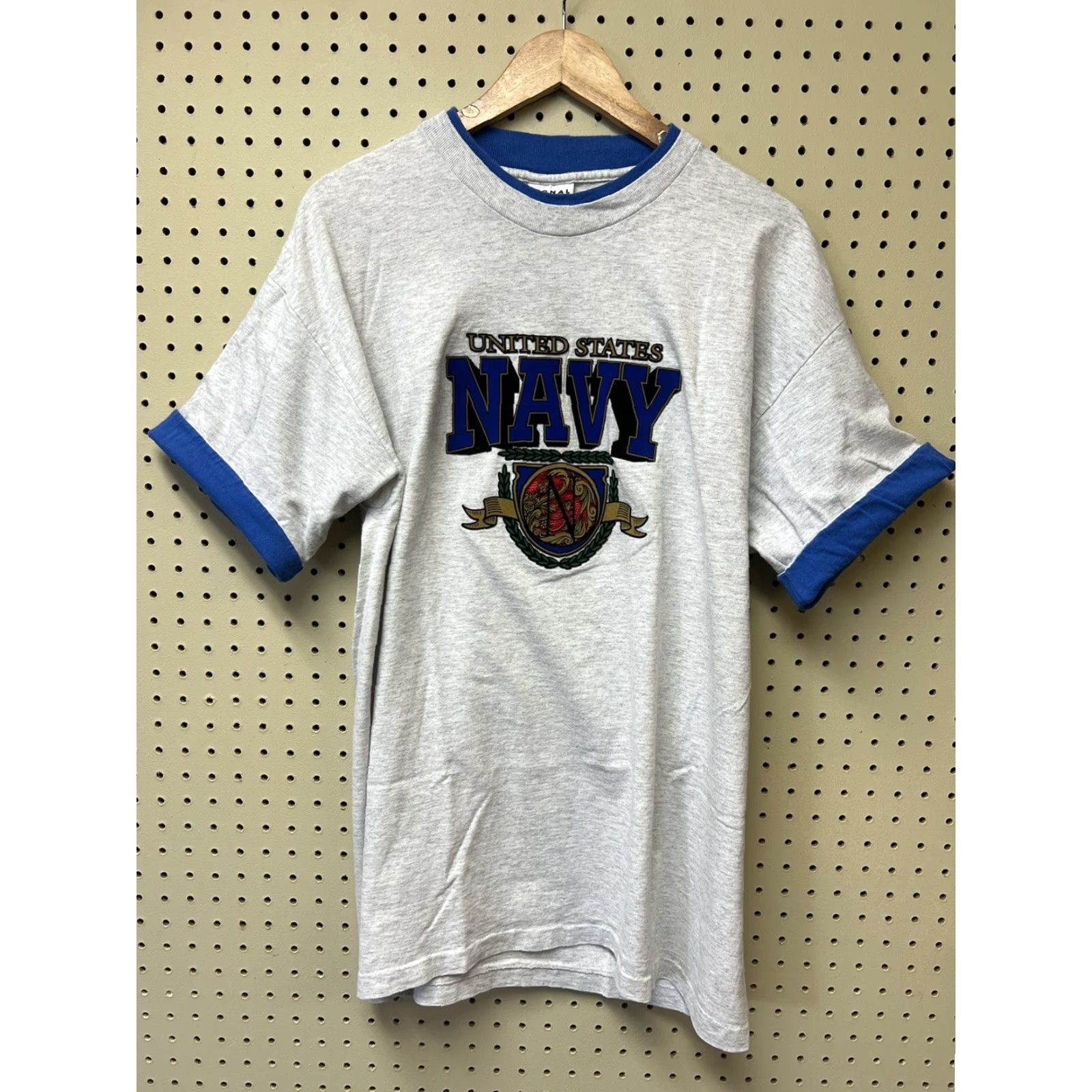 Vintage VINTAGE Signal US Navy Gray T-Shirt Short Sleeve Crew Neck XL Single Stitch Men 90s Military Size US XL / EU 56 / 4 - 2 Thumbnail