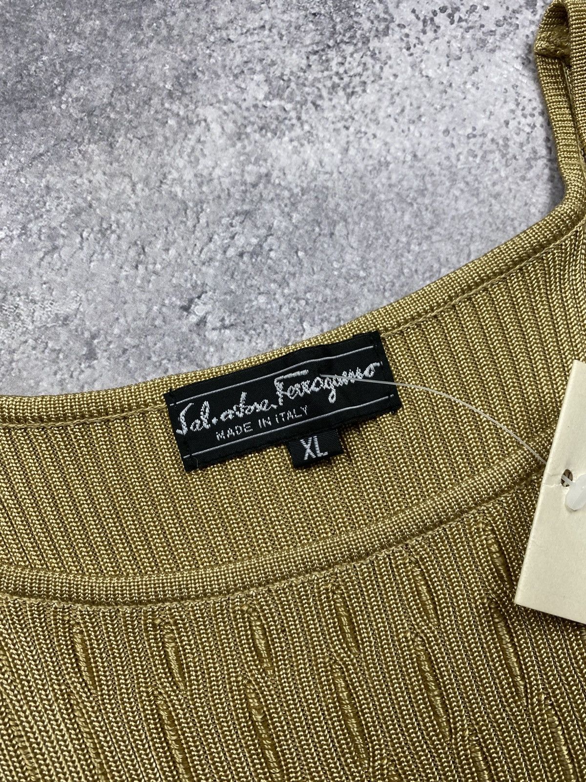 Salvatore Ferragamo Silk Tank Top Rare Striped Shirt 90s
