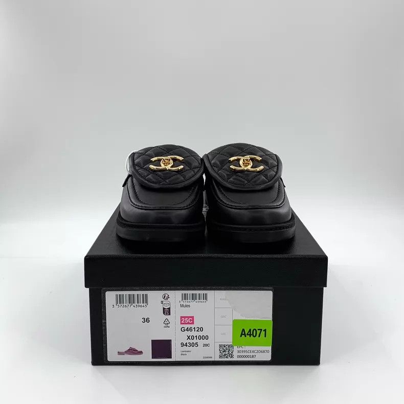 Chanel Chanel 25C black diamond double C logo lambskin wrap-head Size US 5.5 / IT 35.5 - 9 Thumbnail