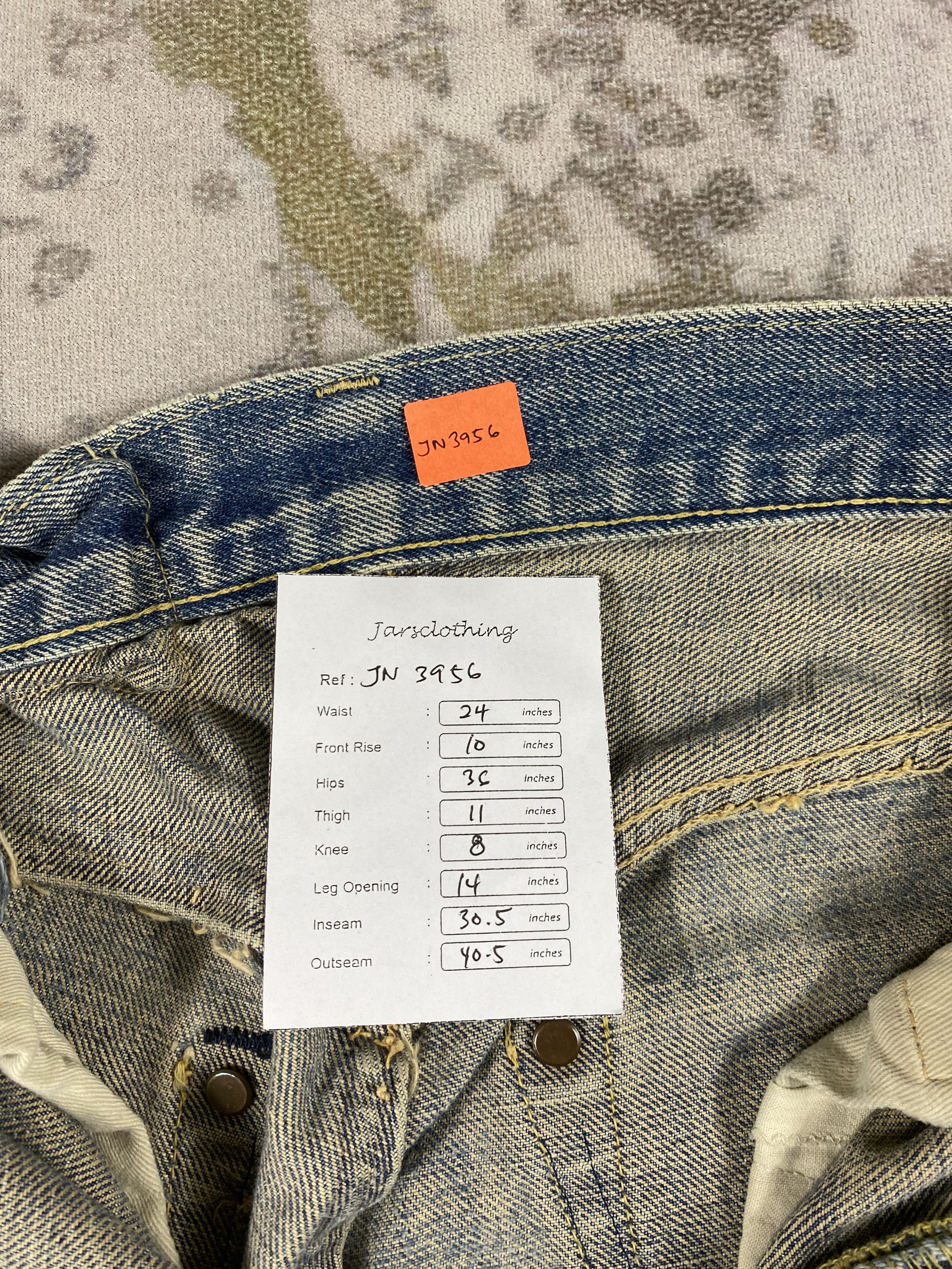 Japanese Brand Redline Distressed Vintage HR Market 24x30.5 Denim-JN3956 Size US 26 / EU 42 - 8 Thumbnail