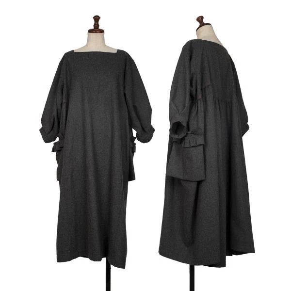 Comme des Garcons Comme des Garcons Dark gray retro flat neck dress with des Size M / US 6-8 / IT 42-44 - 1 Thumbnail