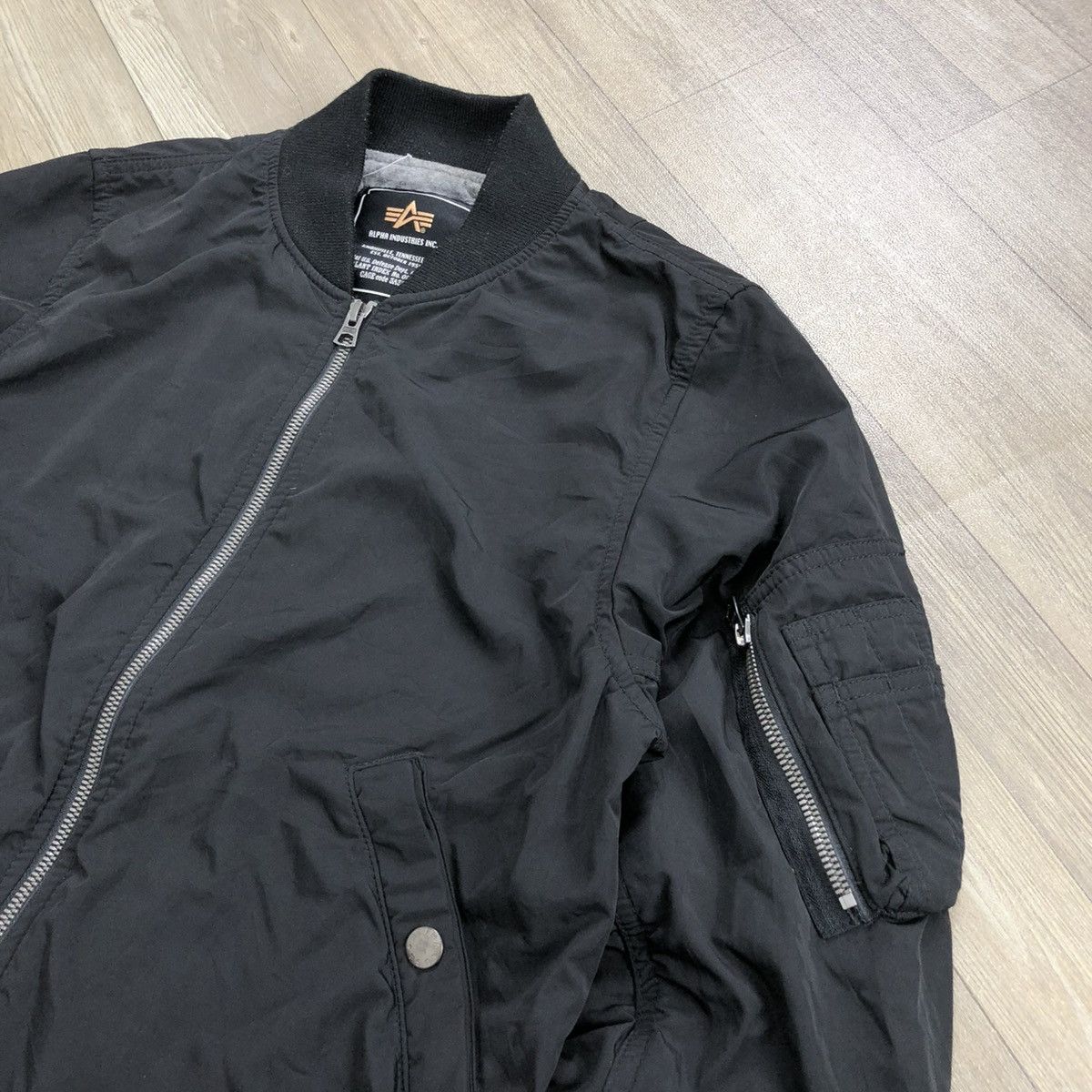 Alpha Industries Vintage Alpha Industries MA-1 Military Black Bomber Jacket Size US S / EU 44-46 / 1 - 3 Thumbnail