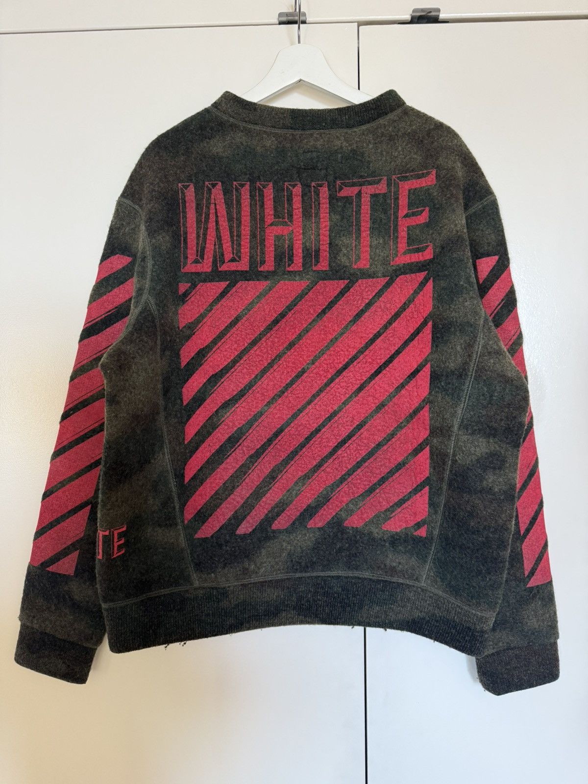 Off-White Off-White Diagonal Stripe Wool Crewneck Sweatshirt Size US M / EU 48-50 / 2 - 1 Thumbnail