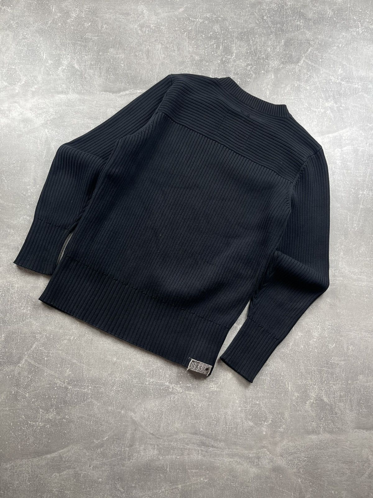 G-Star G-Star RAW Vintage Black Ribbed Knit Sweater Pullover Logo Size US L / EU 52-54 / 3 - 6 Thumbnail
