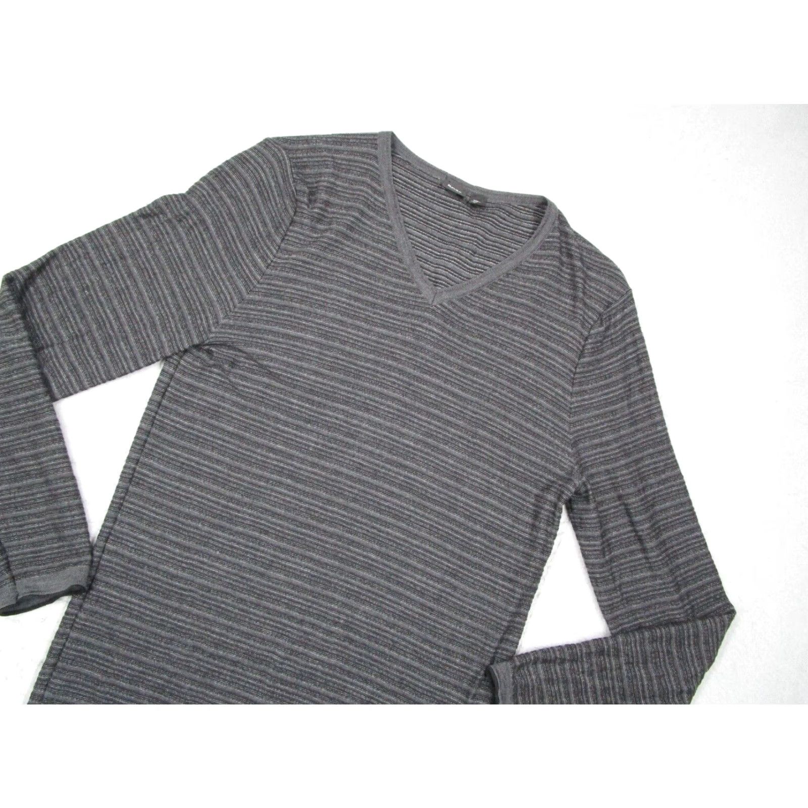 Hugo Boss HUGO BOSS Slim Fit V Neck Pullover Sweater Mens Large Gray Wool Blend Knit Size US L / EU 52-54 / 3 - 2 Thumbnail