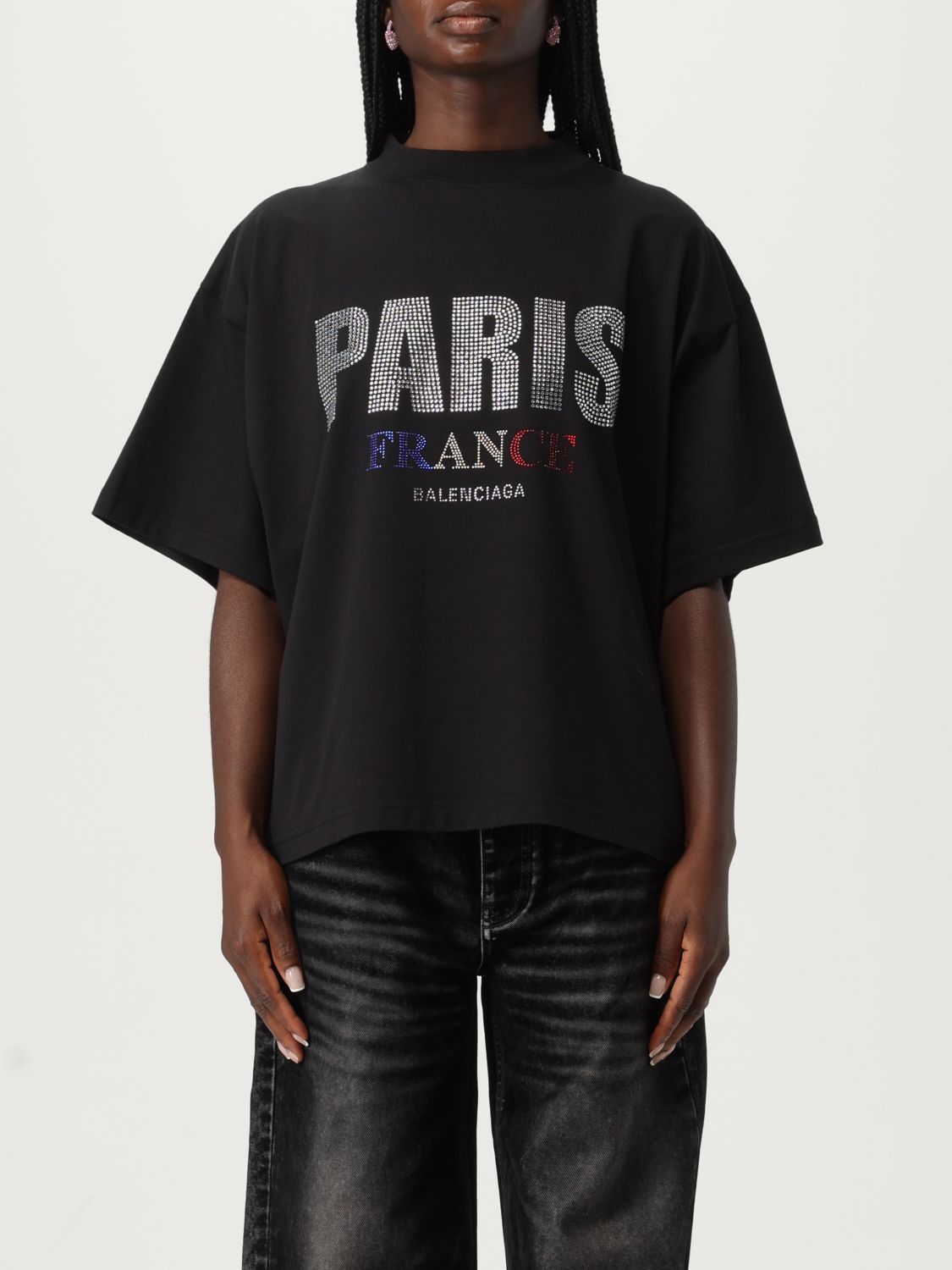 Balenciaga Balenciaga T-Shirt Woman Black Size L / US 10 / IT 46 - 1 Thumbnail