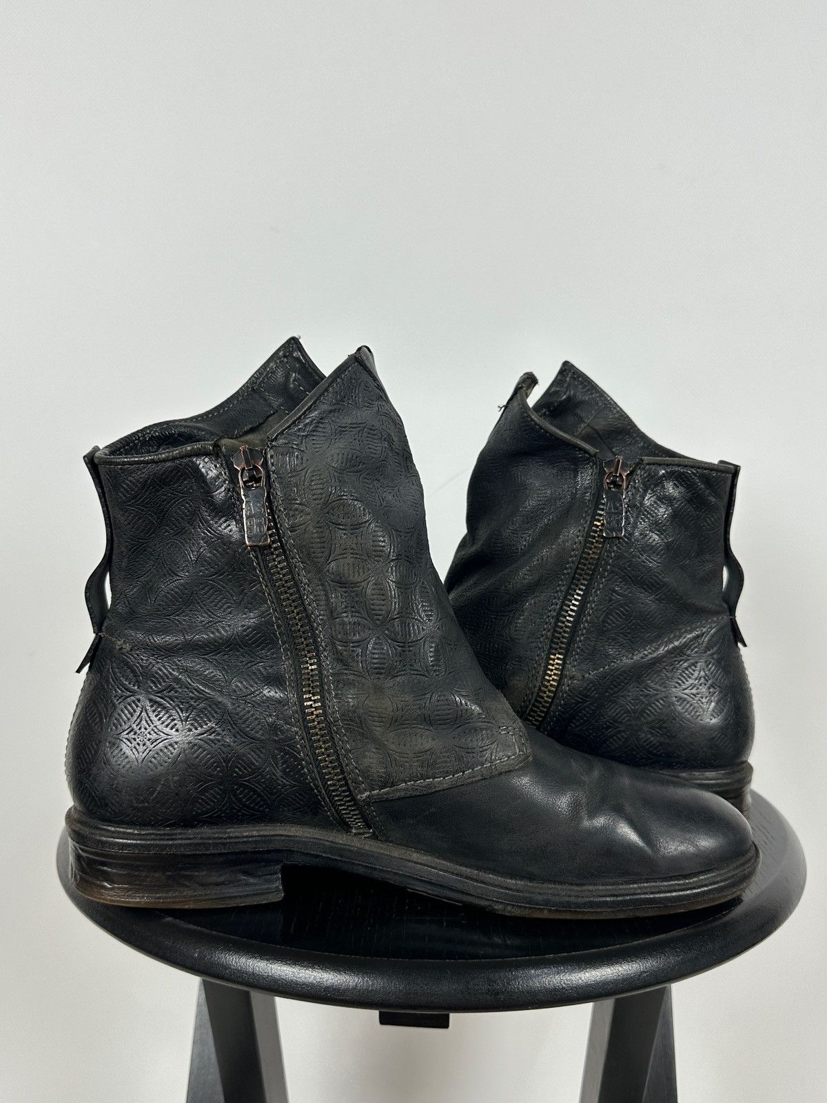 A.S.98 A.S.98. Airstep Black Leather Biker Gothic Ankle Boots Size US 9 / IT 39 - 8 Thumbnail