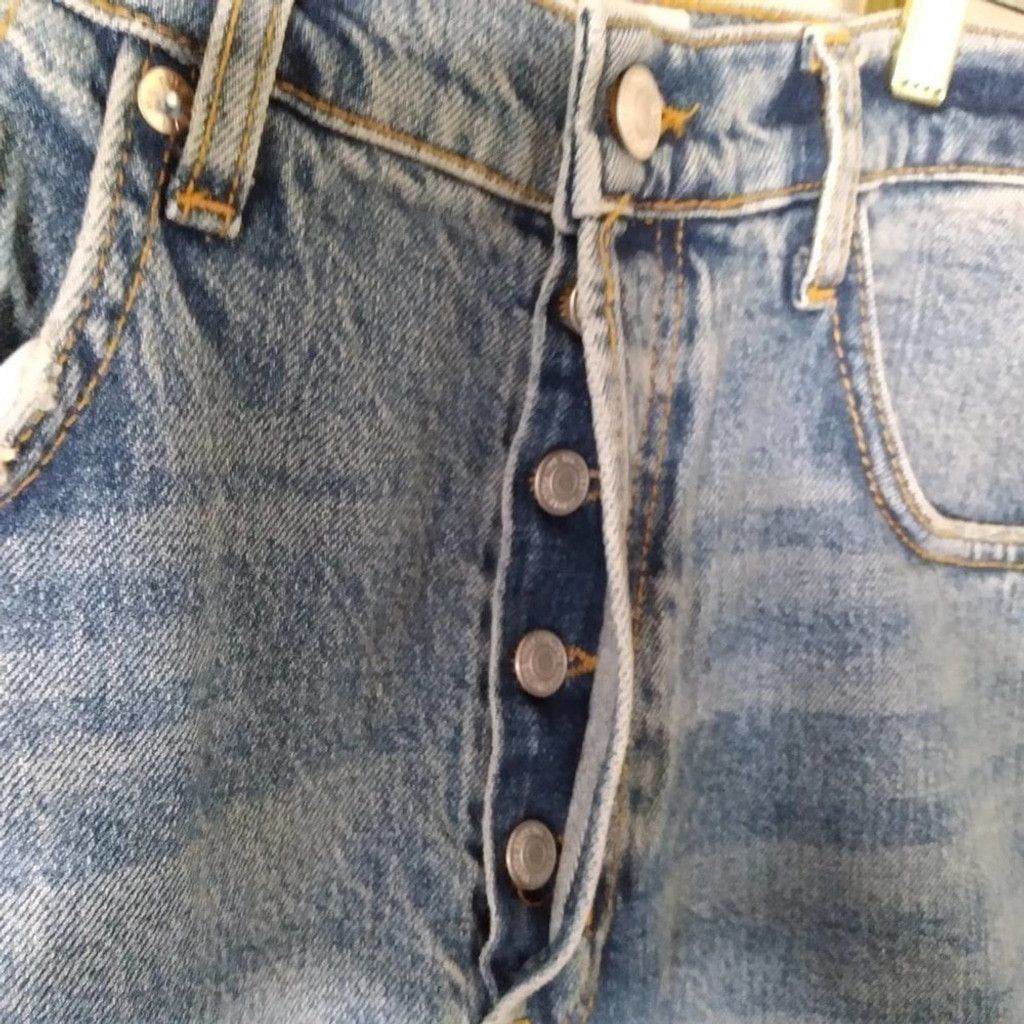 Free People We The Free Denim Jeans Raw Frayed Hem Distressed Size 29 Size 29" - 7 Thumbnail
