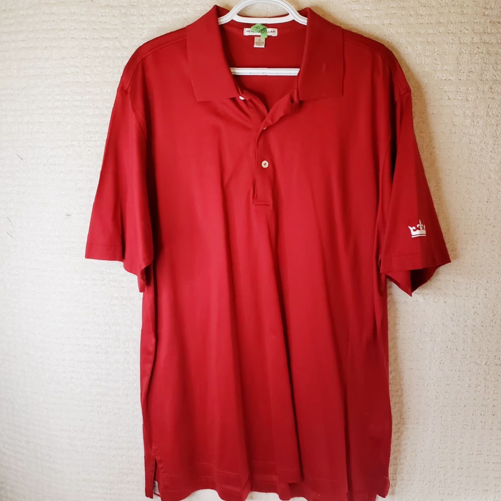 Peter Millar Peter Millar Men S Polo Shirt Red 100% Cotton L Short Sleeve Solid Logo Crown Sleeve Like New Adults Mens Polo Size US L / EU 52-54 / 3 - 2 Thumbnail