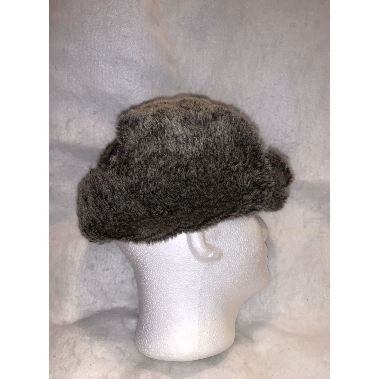 Eddie Bauer VINTAGE Eddie Bauer Trapper Hat Women L/xl Faux Fur Trim Black Brown Gray Fur Trim Mens Womens Size ONE SIZE - 4 Thumbnail