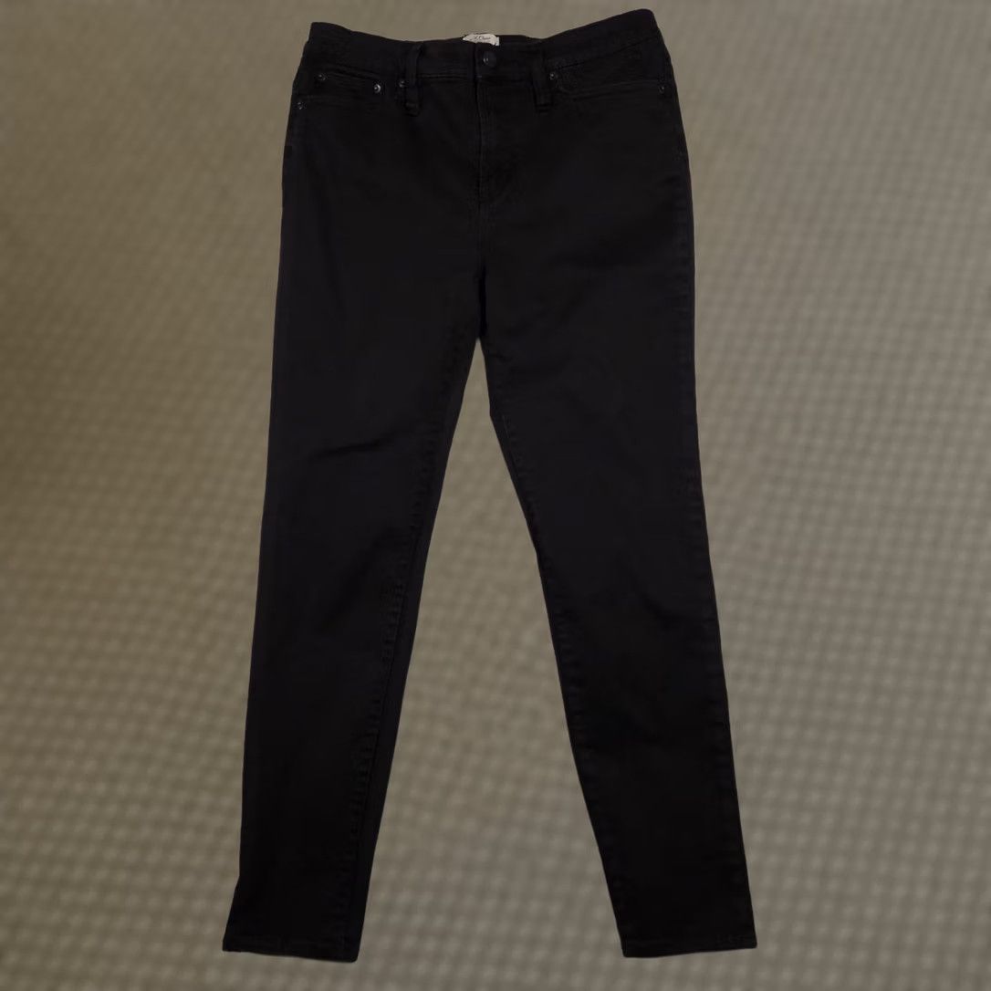 J.Crew J.Crew Jeans Womens 32 Black 9-Inch High-Rise Toothpick Skinny Leg Denim Zip Fly Size 24" / US 00 / IT 34 - 1 Thumbnail