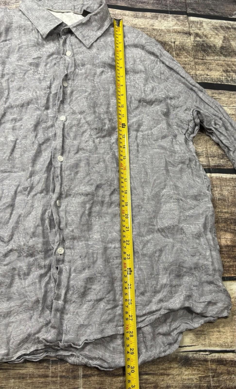 Tasso Elba Tasso Elba Shirt Mens 2XL Linen Geometric Gray Button Down Size US XXL / EU 58 / 5 - 8 Thumbnail