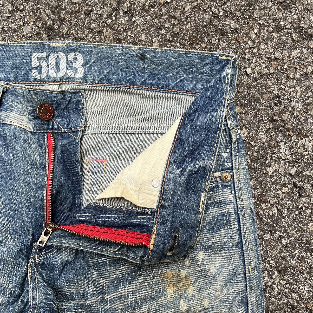 Hysteric Glamour Flare Jeans Vintage Paint Mudwash Distressed Edwin Blue Trip Size US 31 - 9 Thumbnail