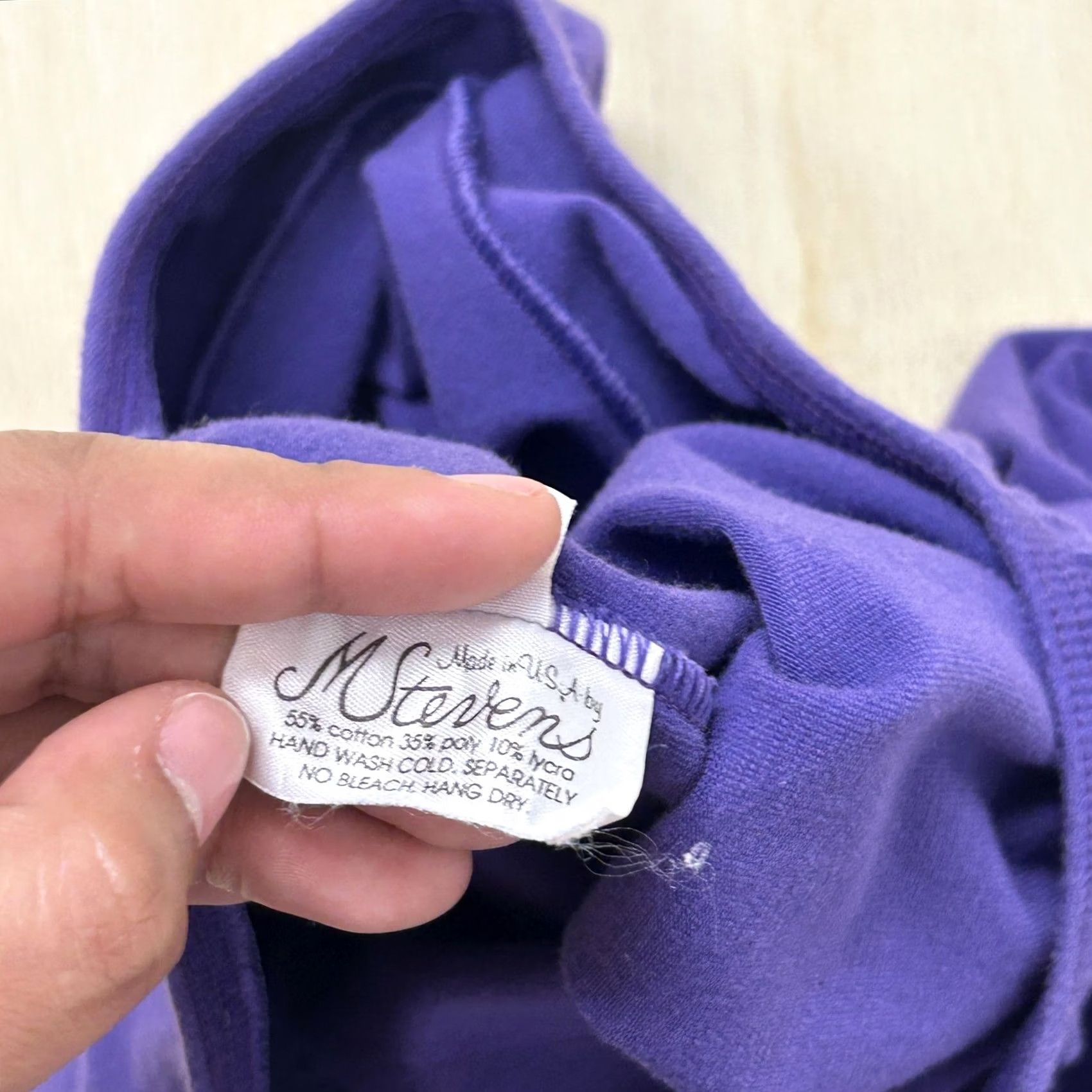 Vintage M Stevens Bodysuit Womens Small Purple Short Sleeve Scoop Neck Dancewear Leotard Size S / US 4 / IT 40 - 3 Thumbnail