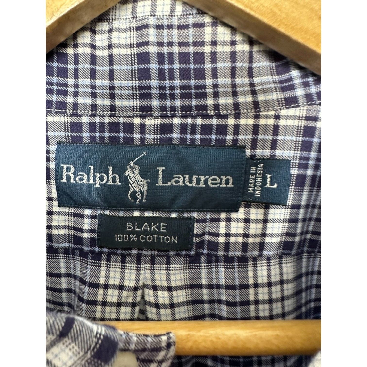 Ralph Lauren Ralph Lauren BLAKE Plaid Button Down Navy Blue Shirt Large Size US L / EU 52-54 / 3 - 4 Thumbnail