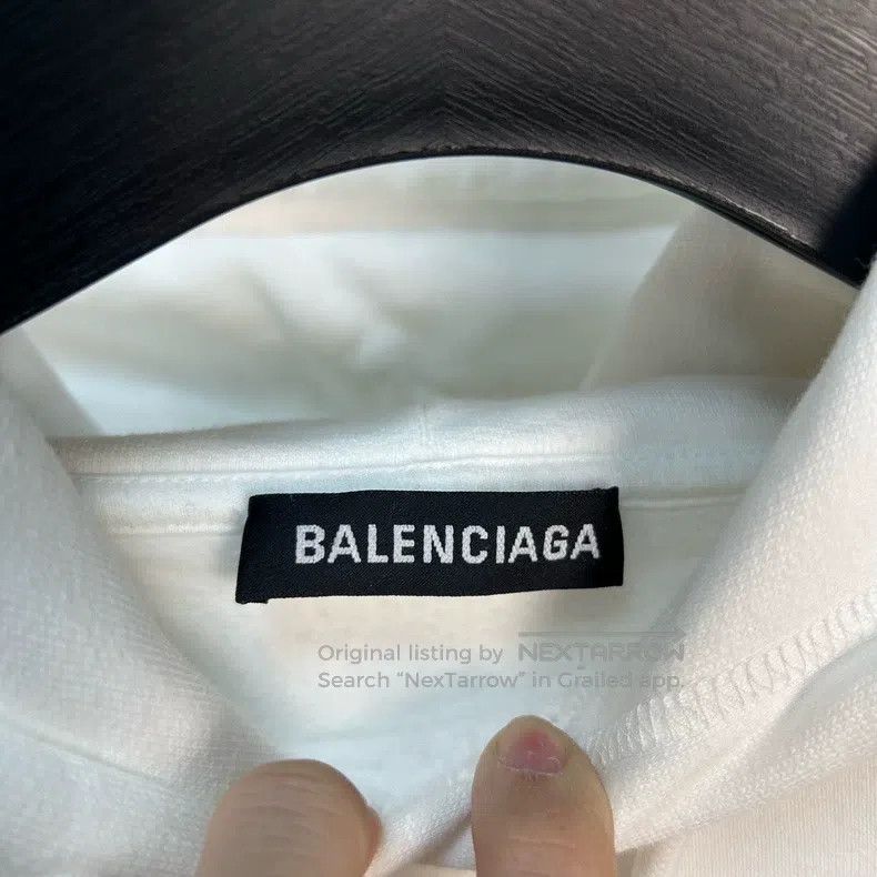 Balenciaga Balenciaga White Crown Wheat Embroidered Hoodie, Size S Size US S / EU 44-46 / 1 - 3 Thumbnail