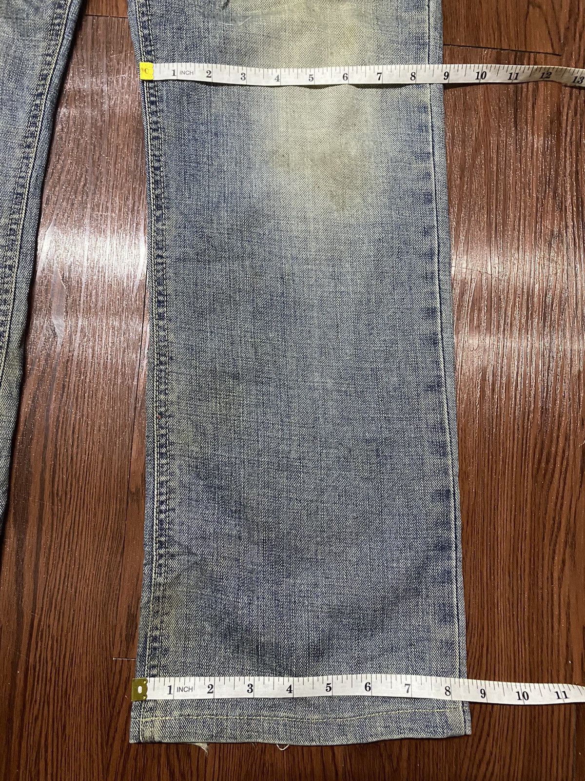 Japanese Brand Vintage Japanese Brands Blue Wash Distressed Loose Jeans Size US 33 - 12 Thumbnail